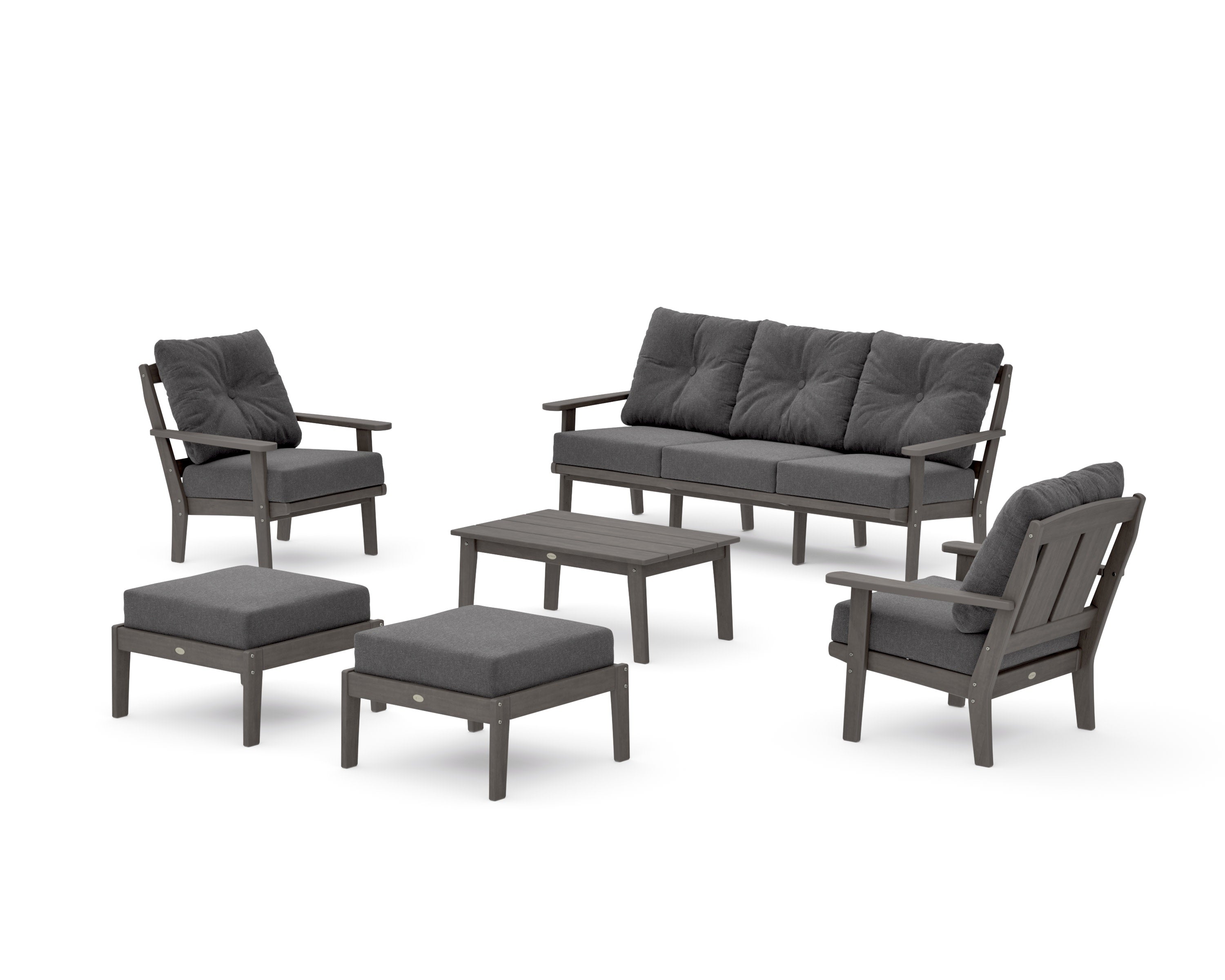 Mission 6-Piece Lounge Sofa Set in Driftwood / Ash Charcoal