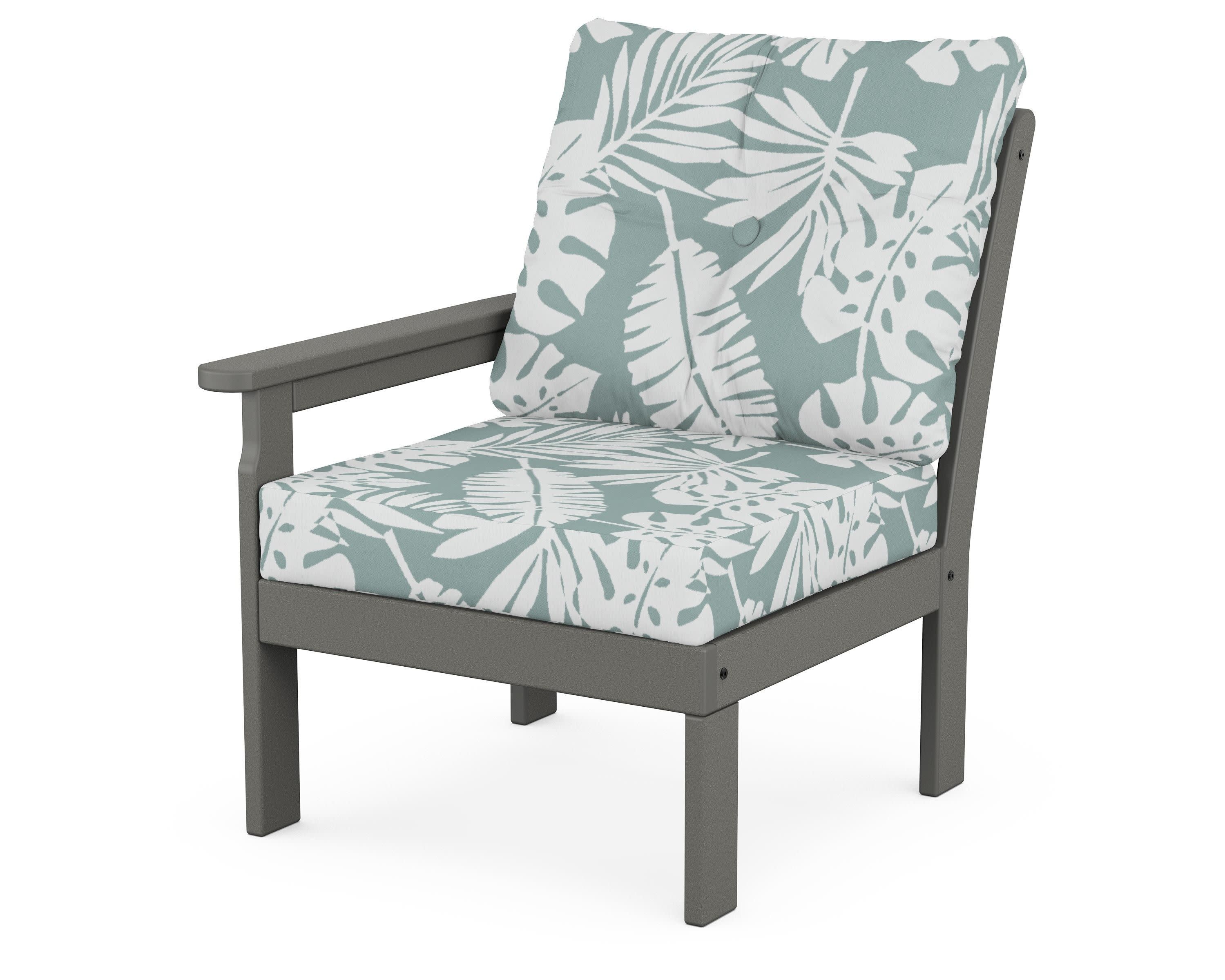 Vineyard Modular Left Arm Chair in Slate Grey / Leaf Glacier Spa