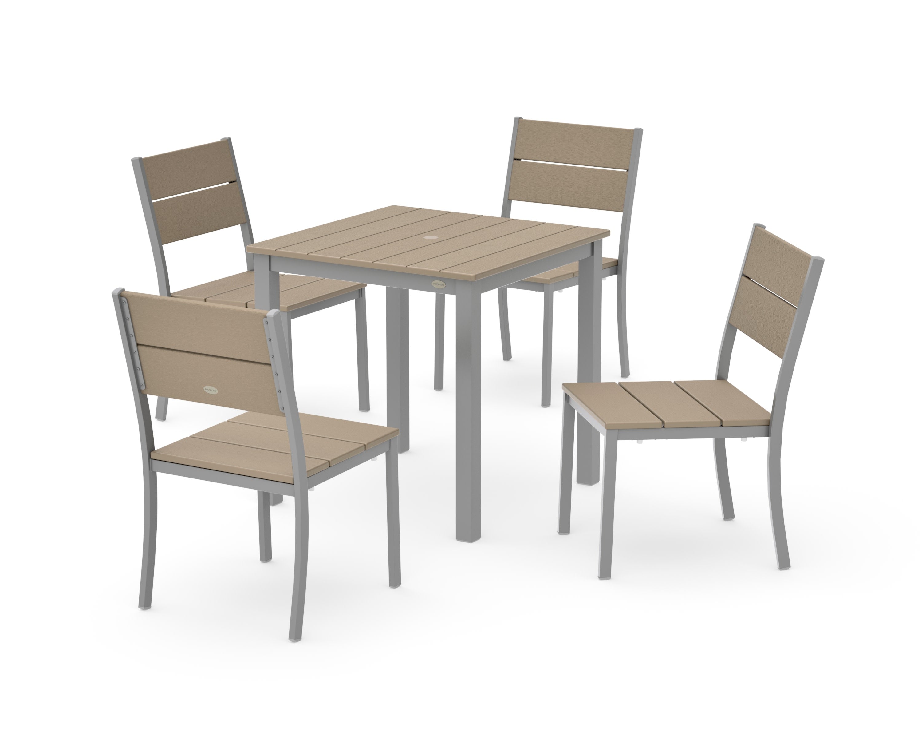 Main Street 5-Piece Square Dining Set- Small in Silver / Vintage Sahara