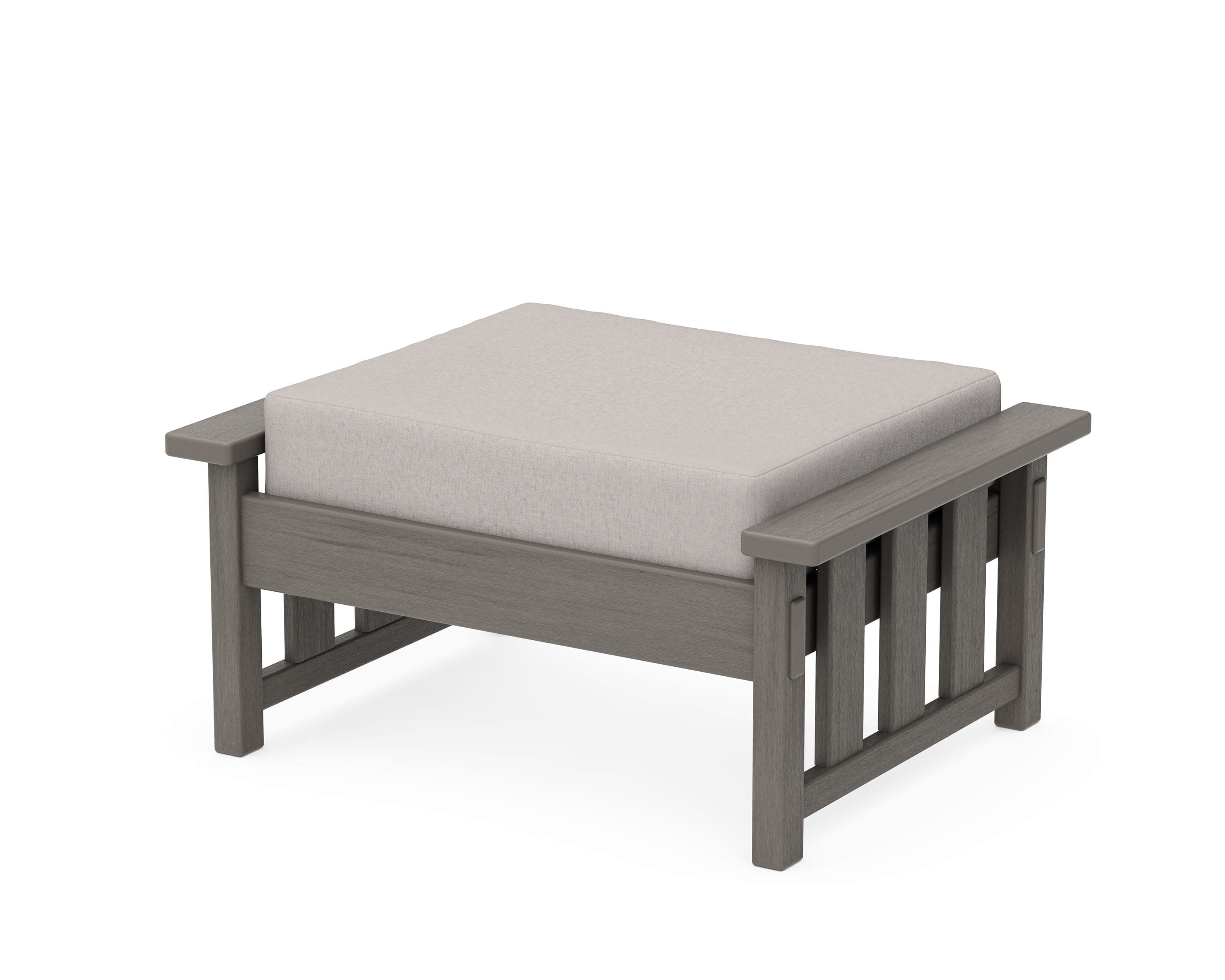 Acadia Deep Seating Ottoman in Driftwood / Dune Burlap