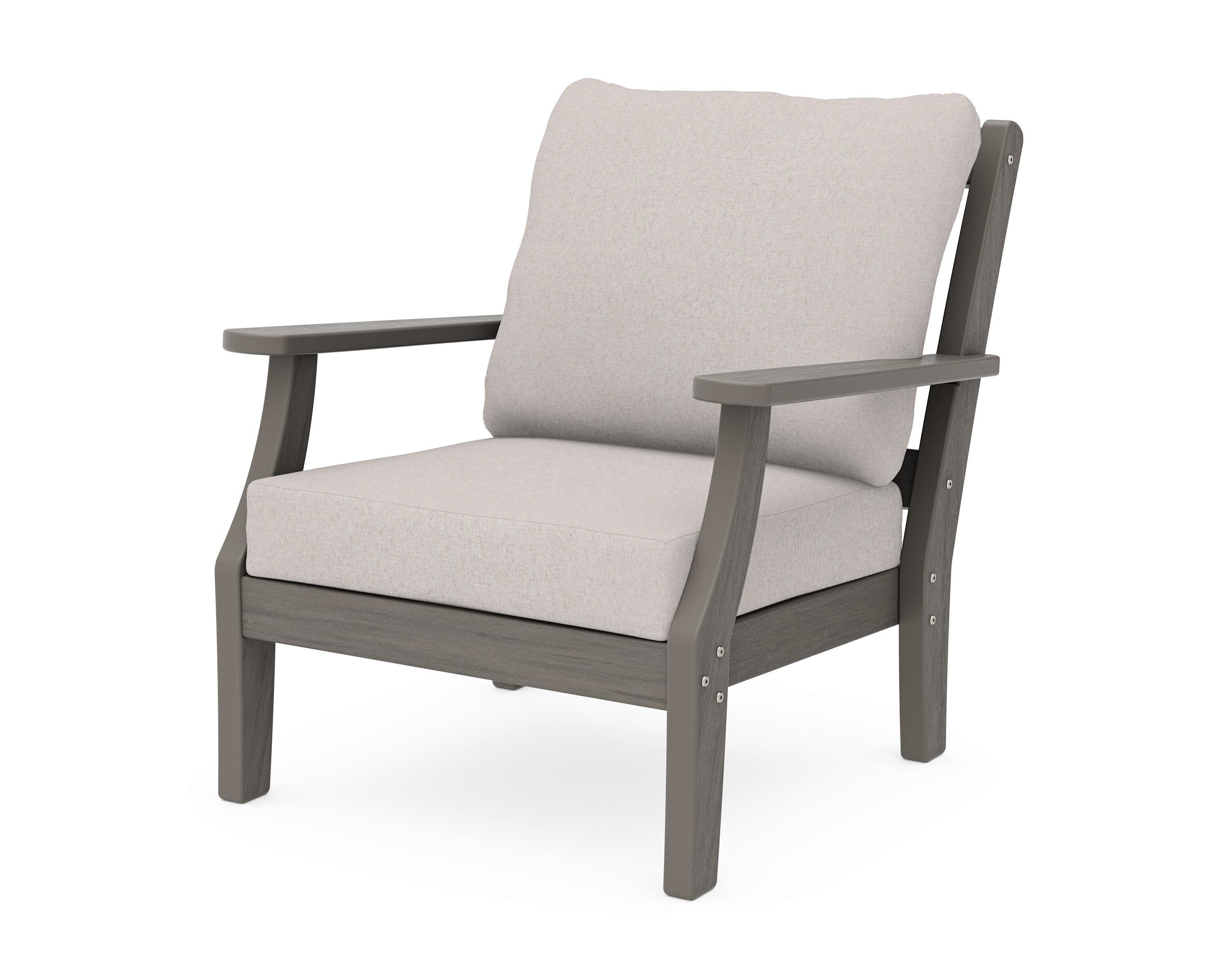 Chinoiserie Deep Seating Chair in Driftwood / Dune Burlap