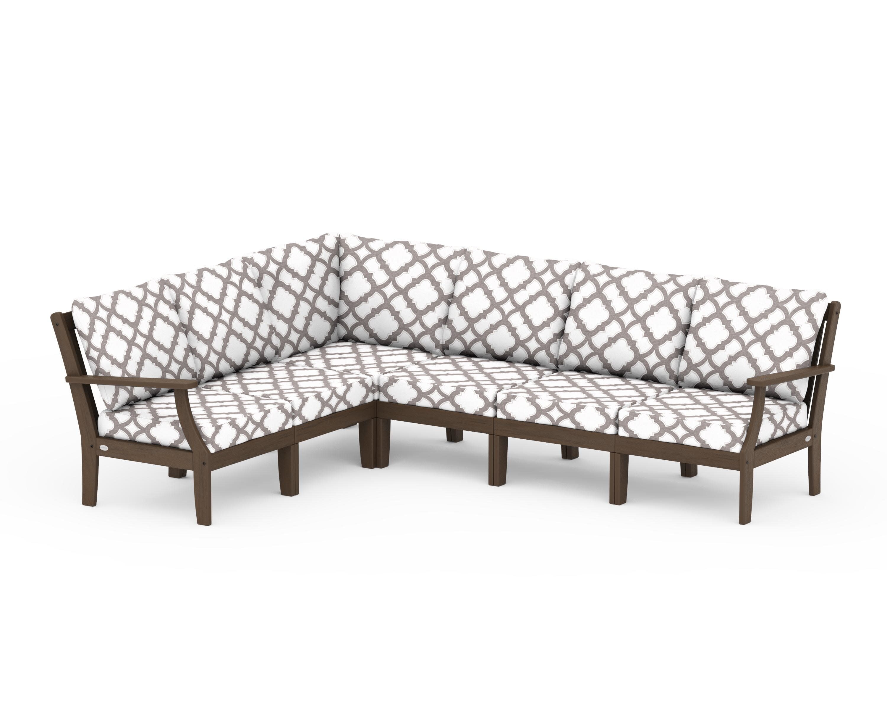 Braxton Modular 6-Piece Deep Seating Set in Kona / Trellis Grey Mist