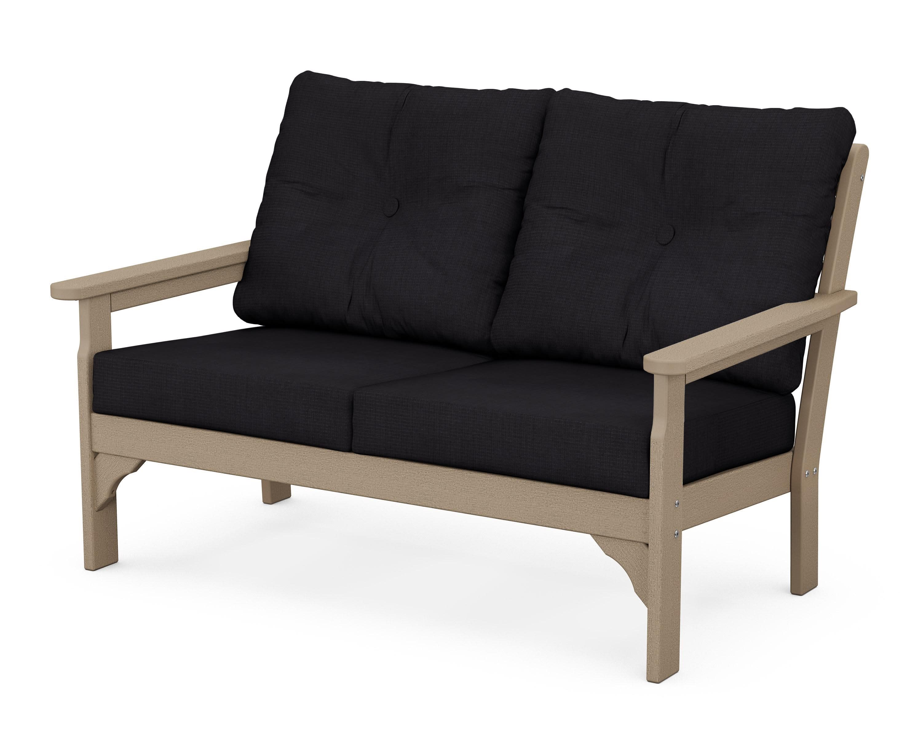 Vineyard Deep Seating Loveseat in Vintage Sahara / Midnight Linen