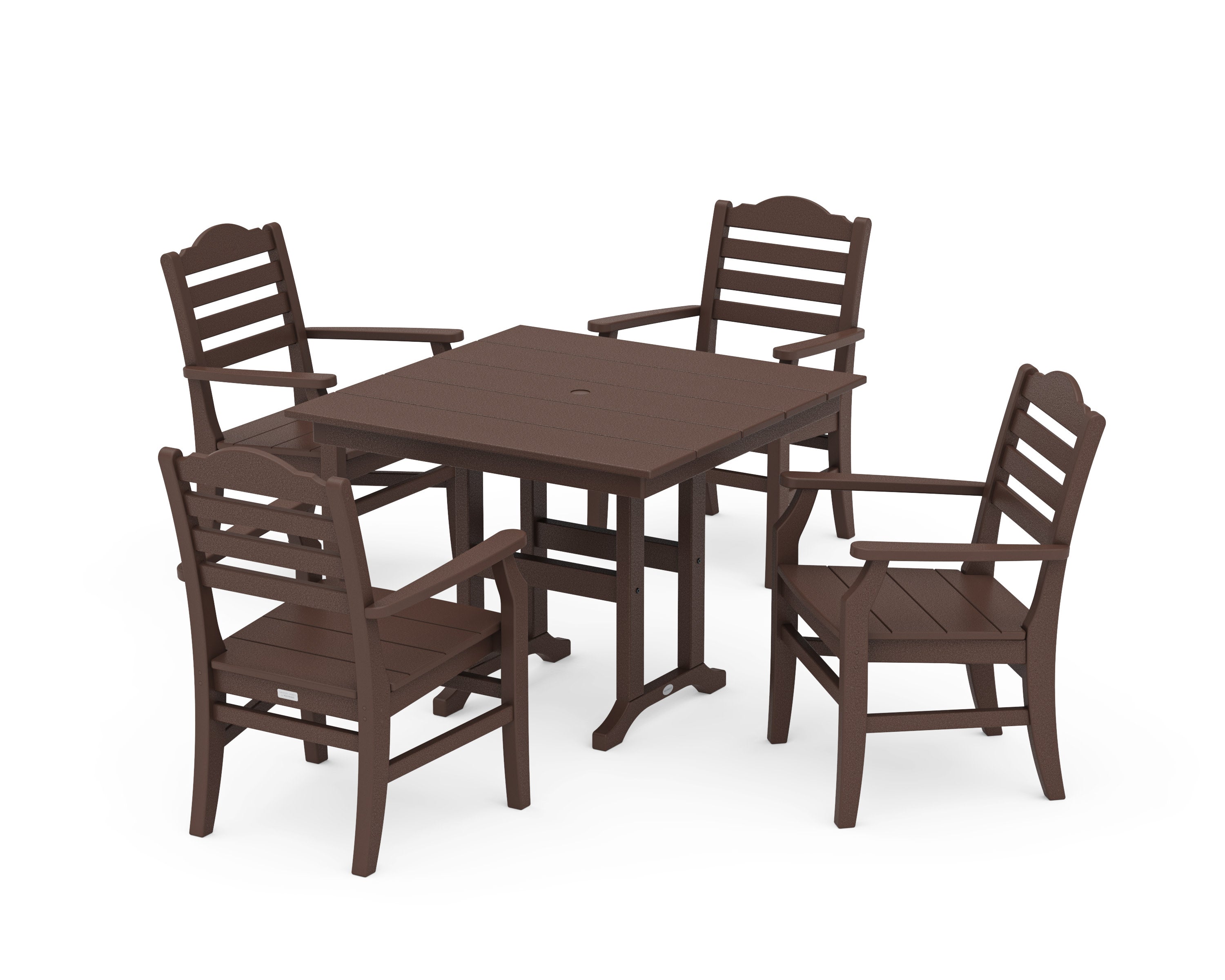 Savannah 5-Piece Farmhouse Dining Set in Mahogany