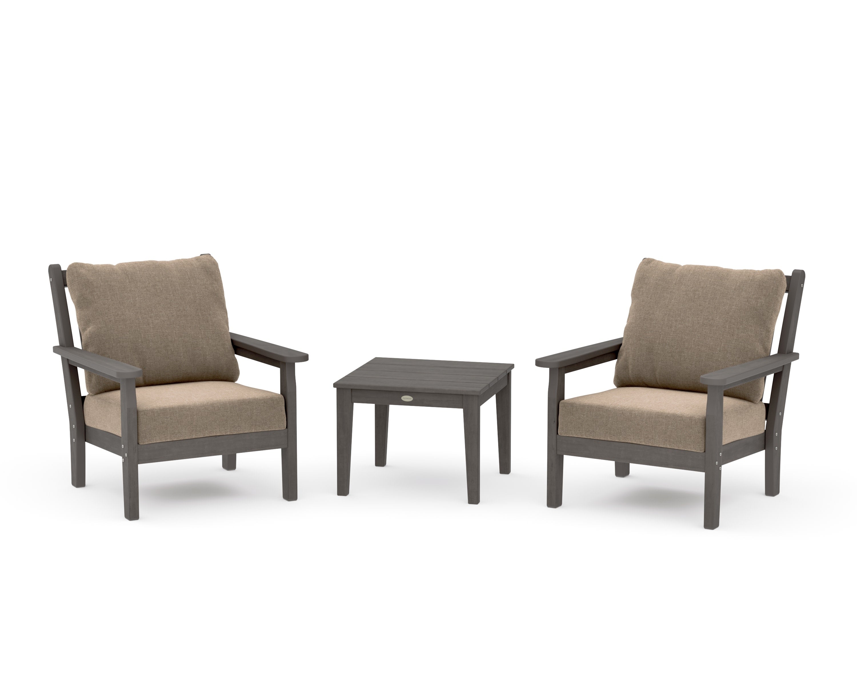 Chippendale 3-Piece Deep Seating Set in Driftwood / Spiced Burlap