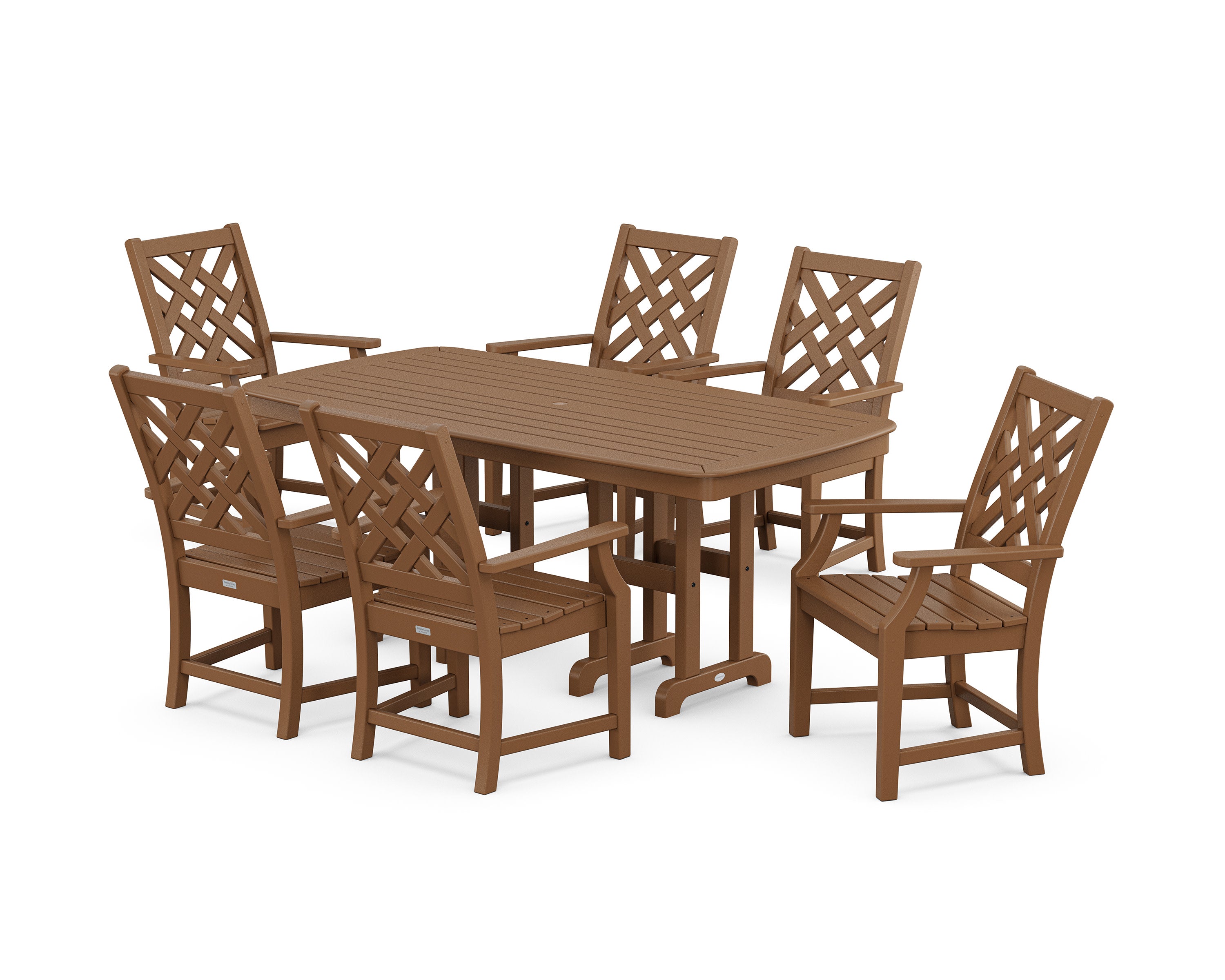 Wovendale Arm Chair 7-Piece Dining Set in Teak