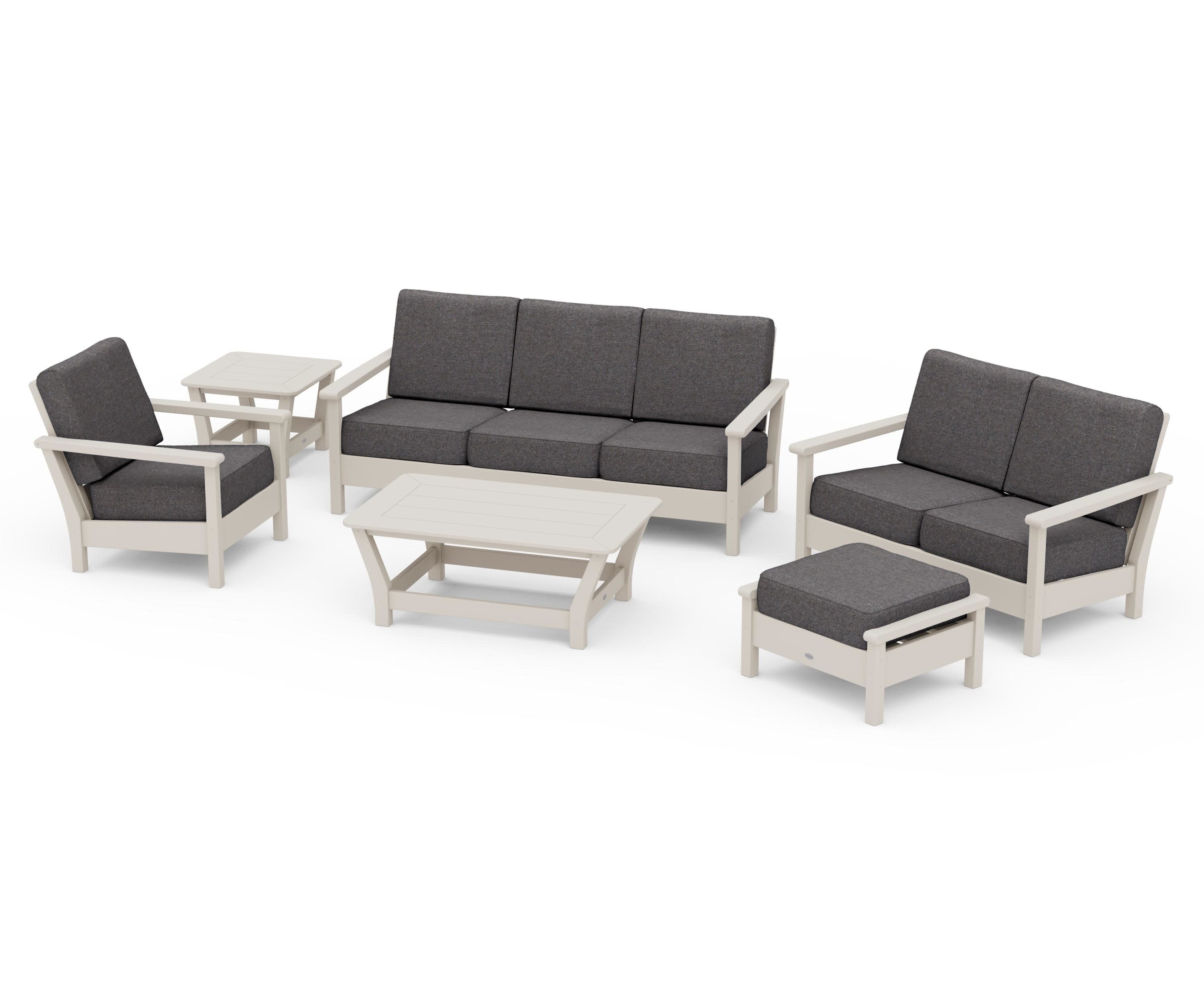 Harbour 6-Piece Outdoor Living Set in Sand / Ash Charcoal