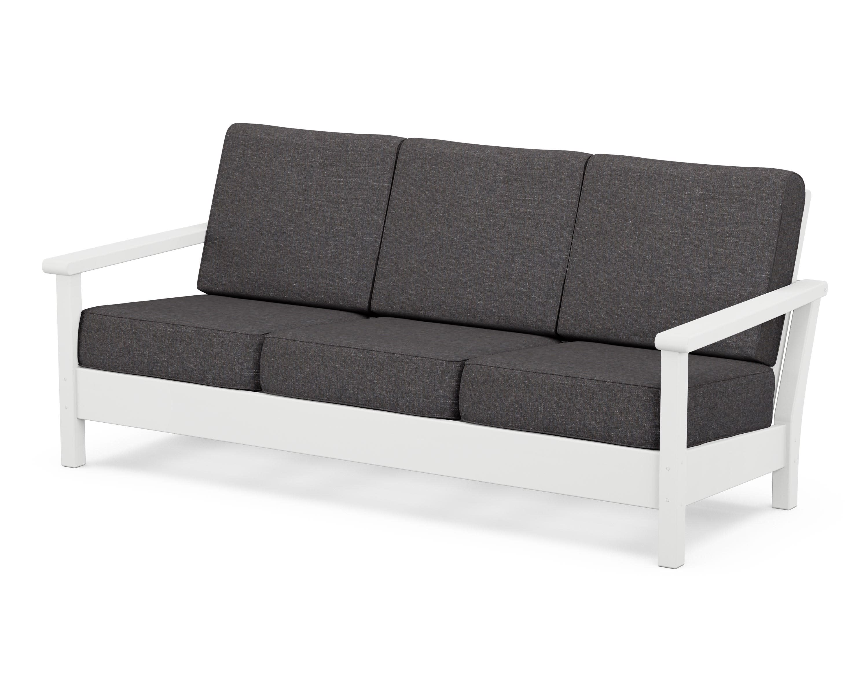 Harbour Deep Seating Sofa in White / Ash Charcoal