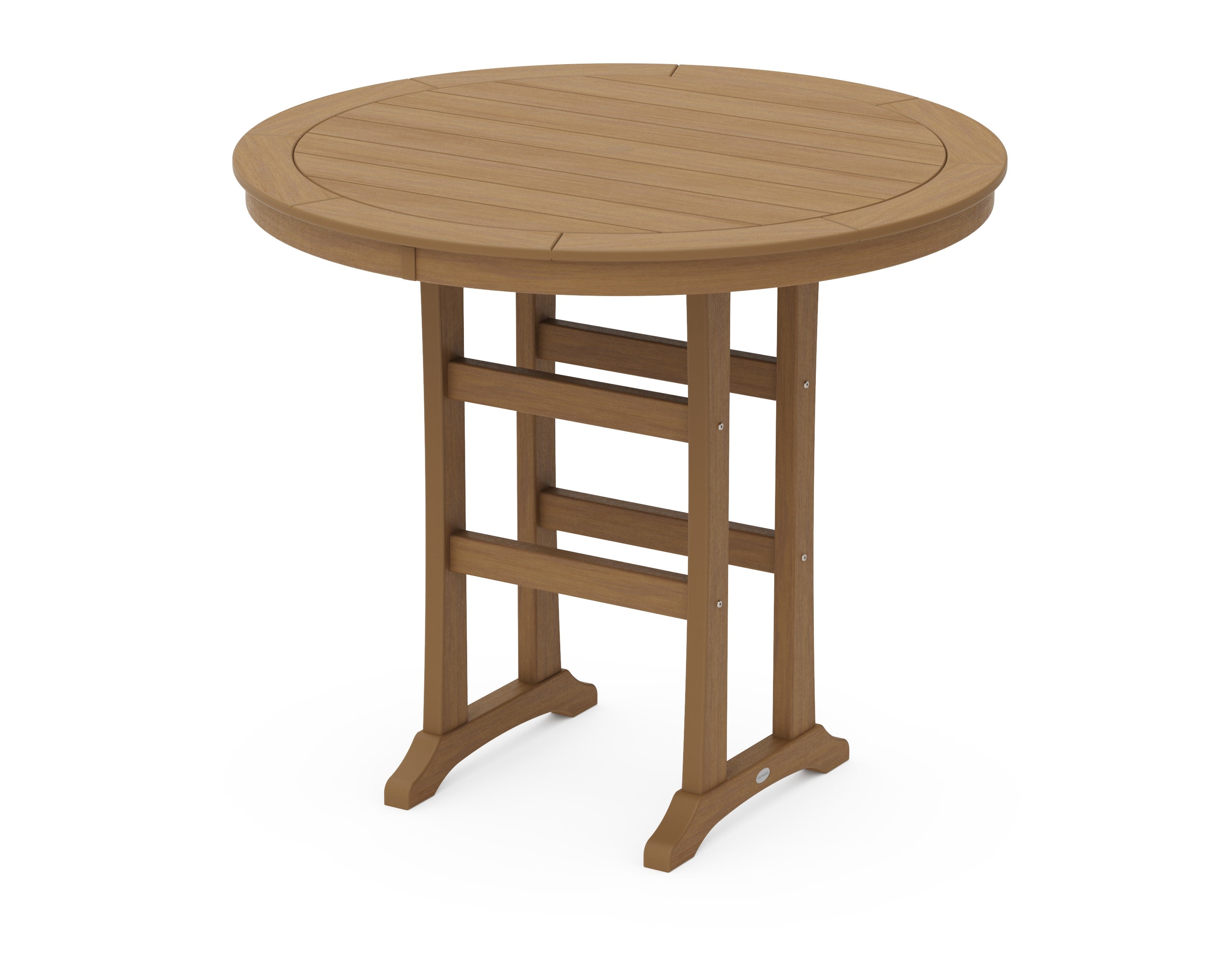 Nautical Trestle 48" Round Bar Table in Natural