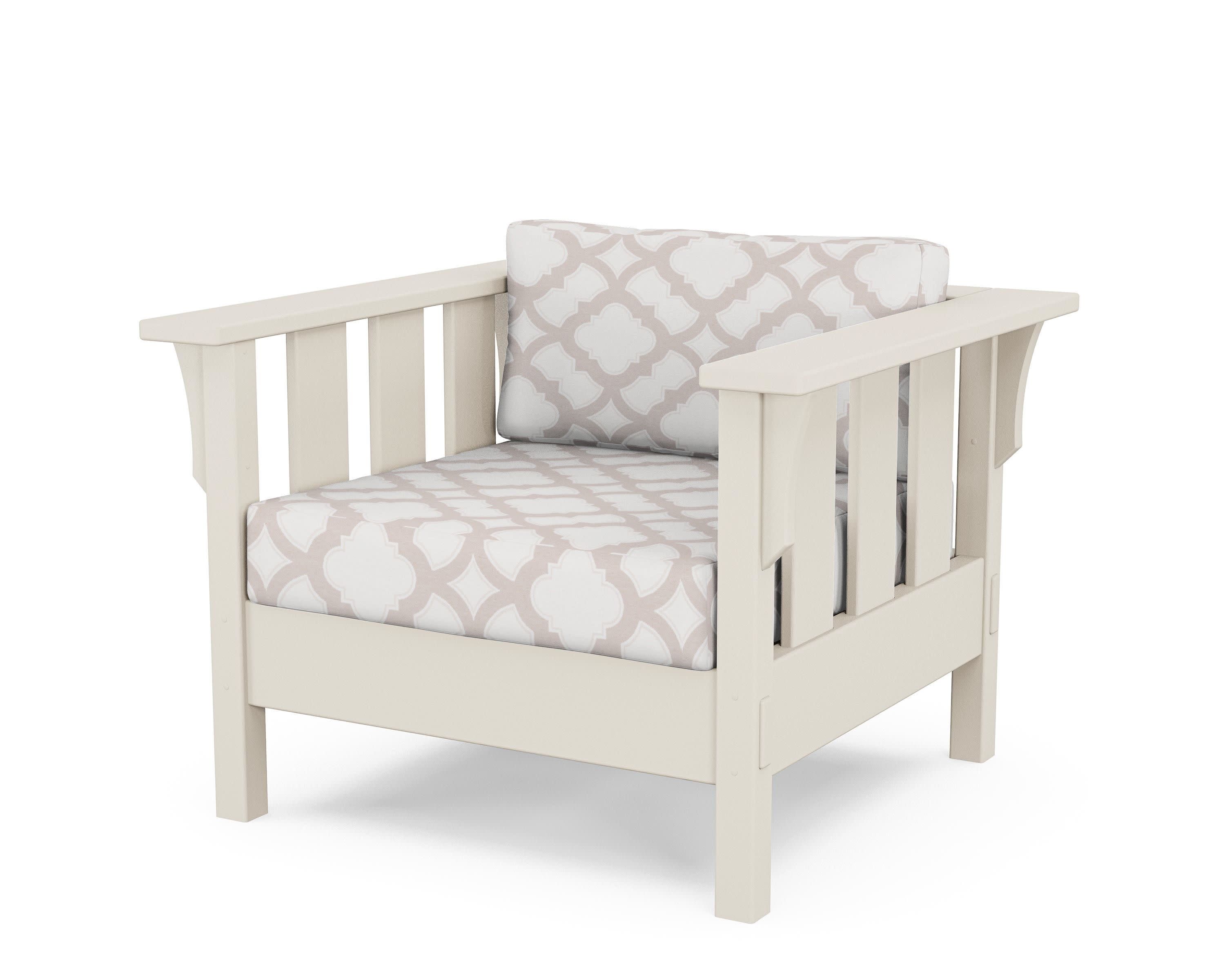 Acadia Deep Seating Chair in Sand / Trellis Dune Burlap