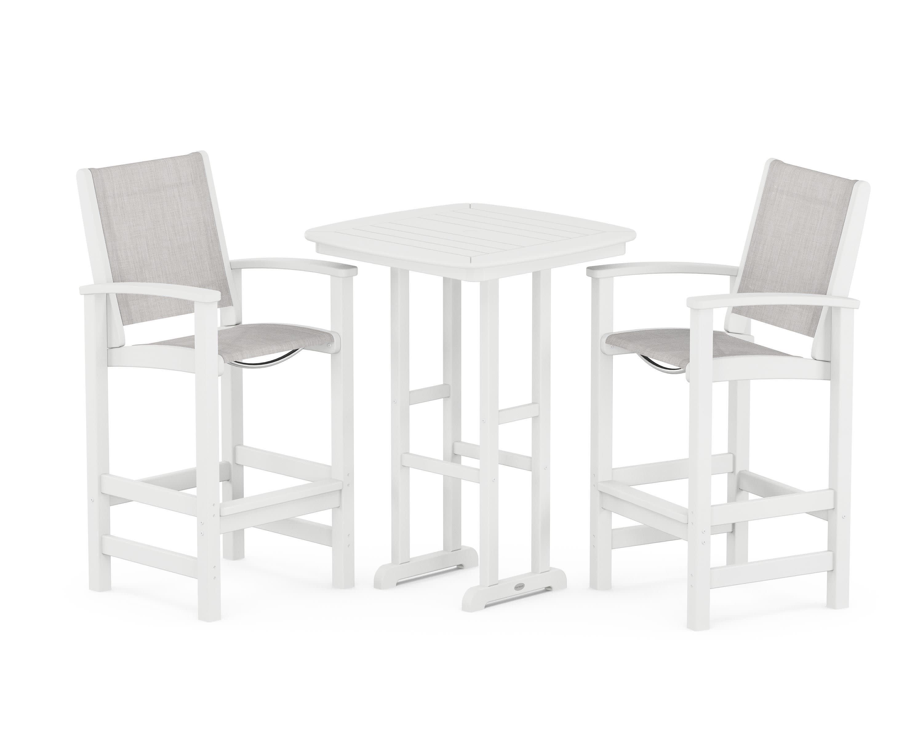Coastal 3-Piece Bar Set in White / Parchment Sling