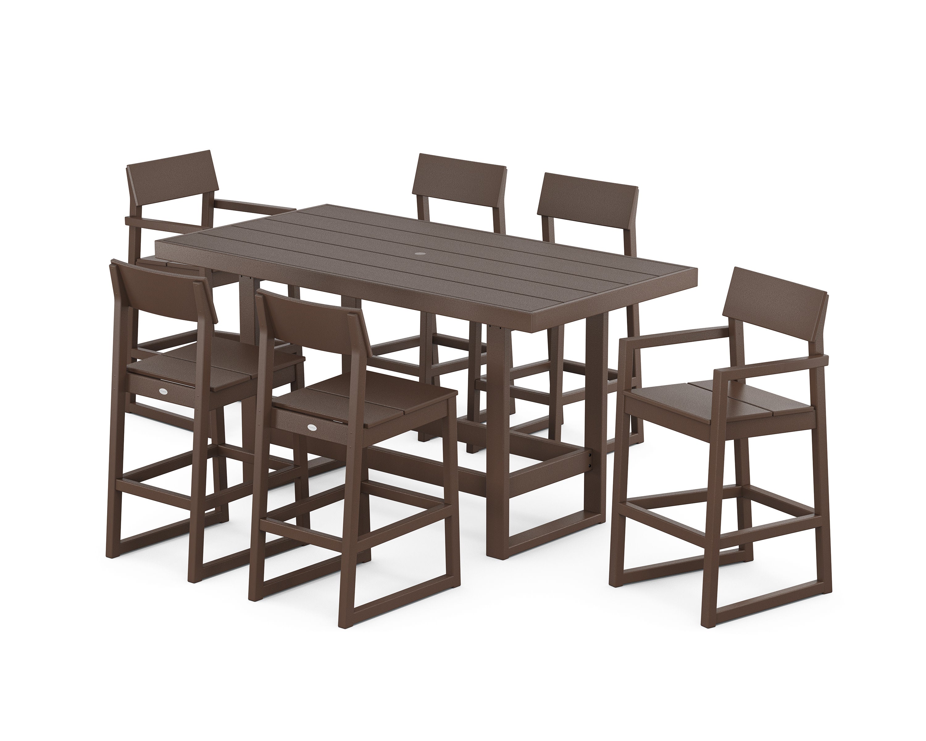 EDGE 7-Piece Bar Table Set in Mahogany