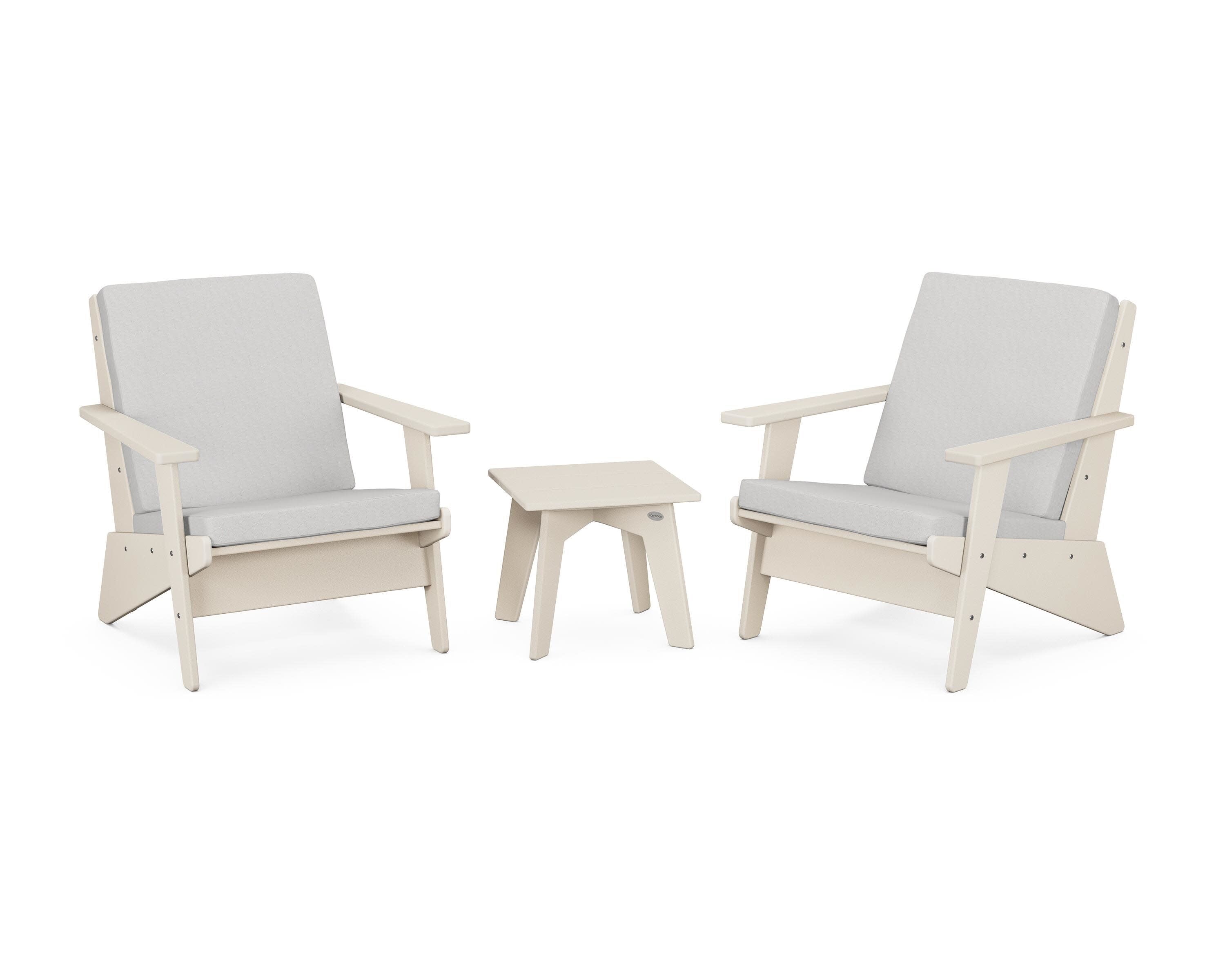 Riviera Modern Lounge 3-Piece Set in Sand / Diamond in the Rough