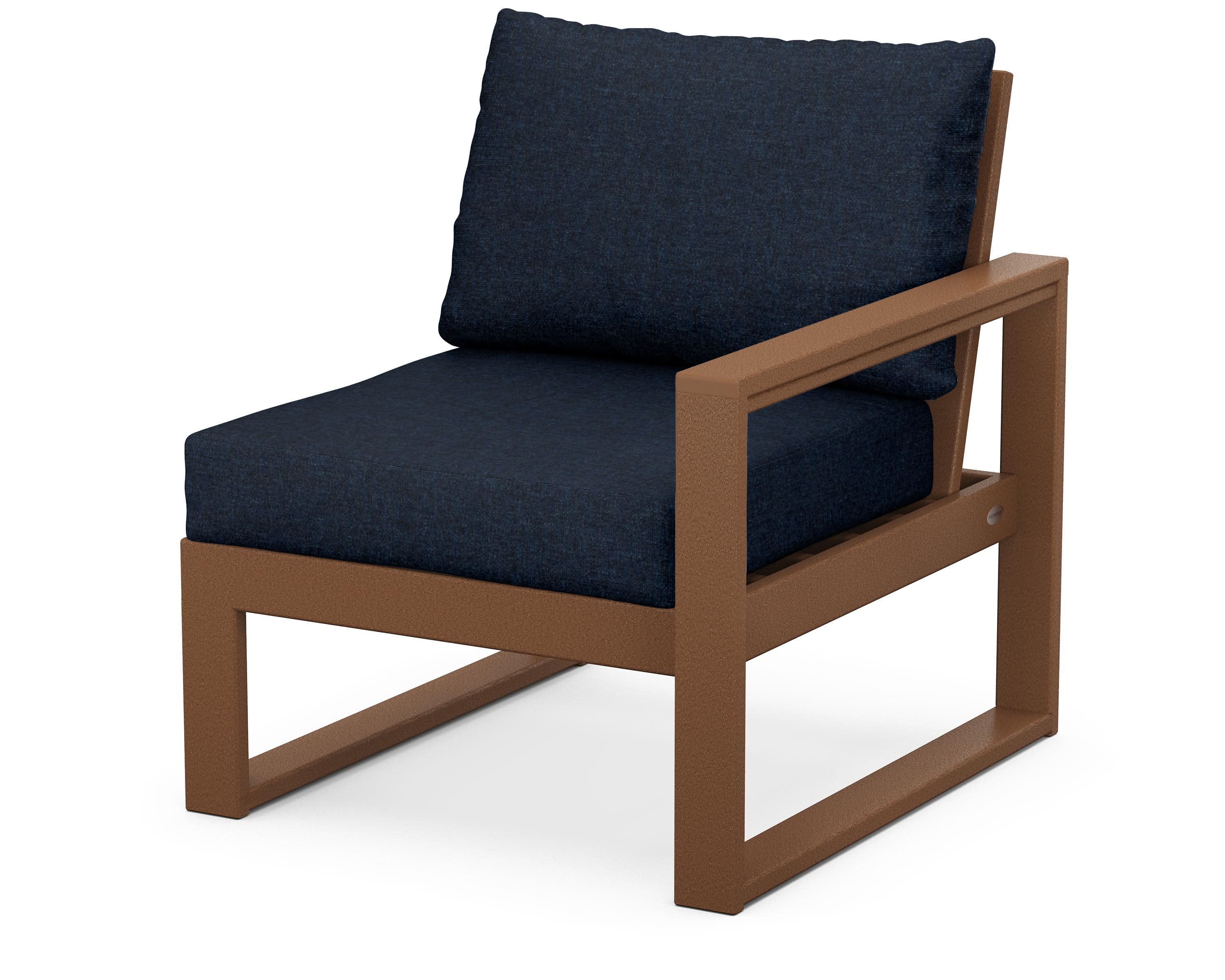 EDGE Modular Right Arm Chair in Teak / Marine Indigo