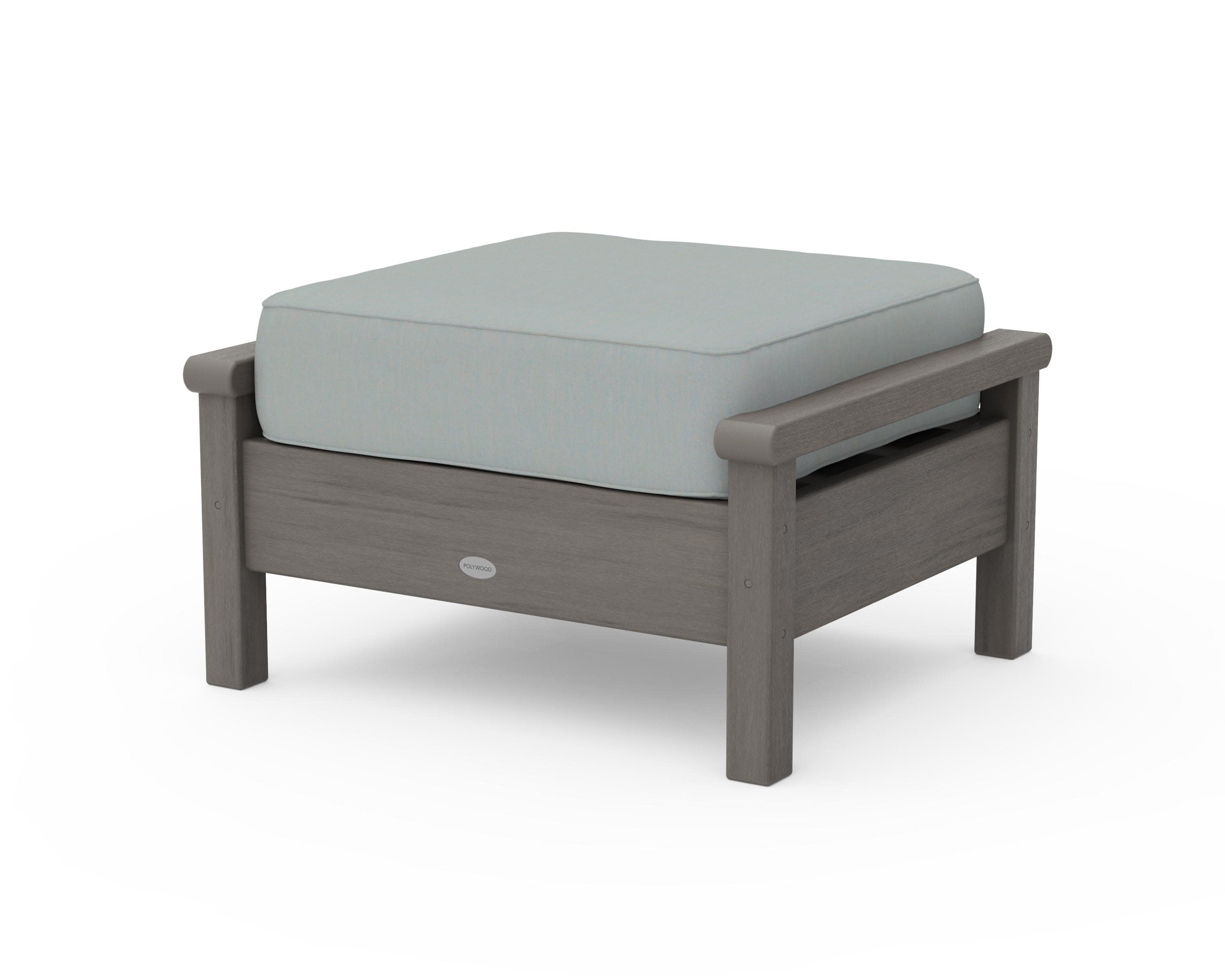 Harbour Deep Seating Ottoman in Driftwood / Spa