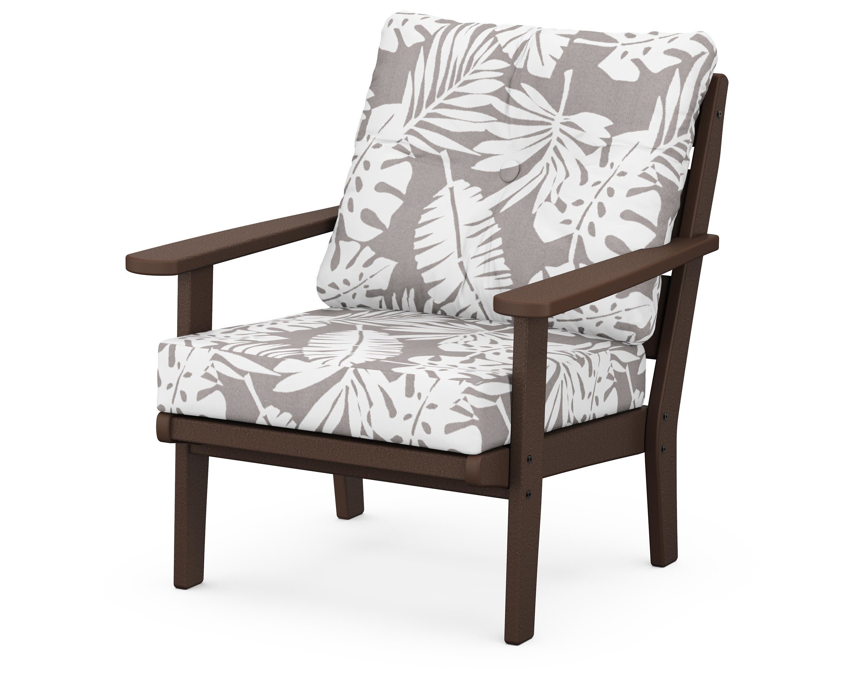 Lakeside Deep Seating Chair in Mahogany / Leaf Grey Mist
