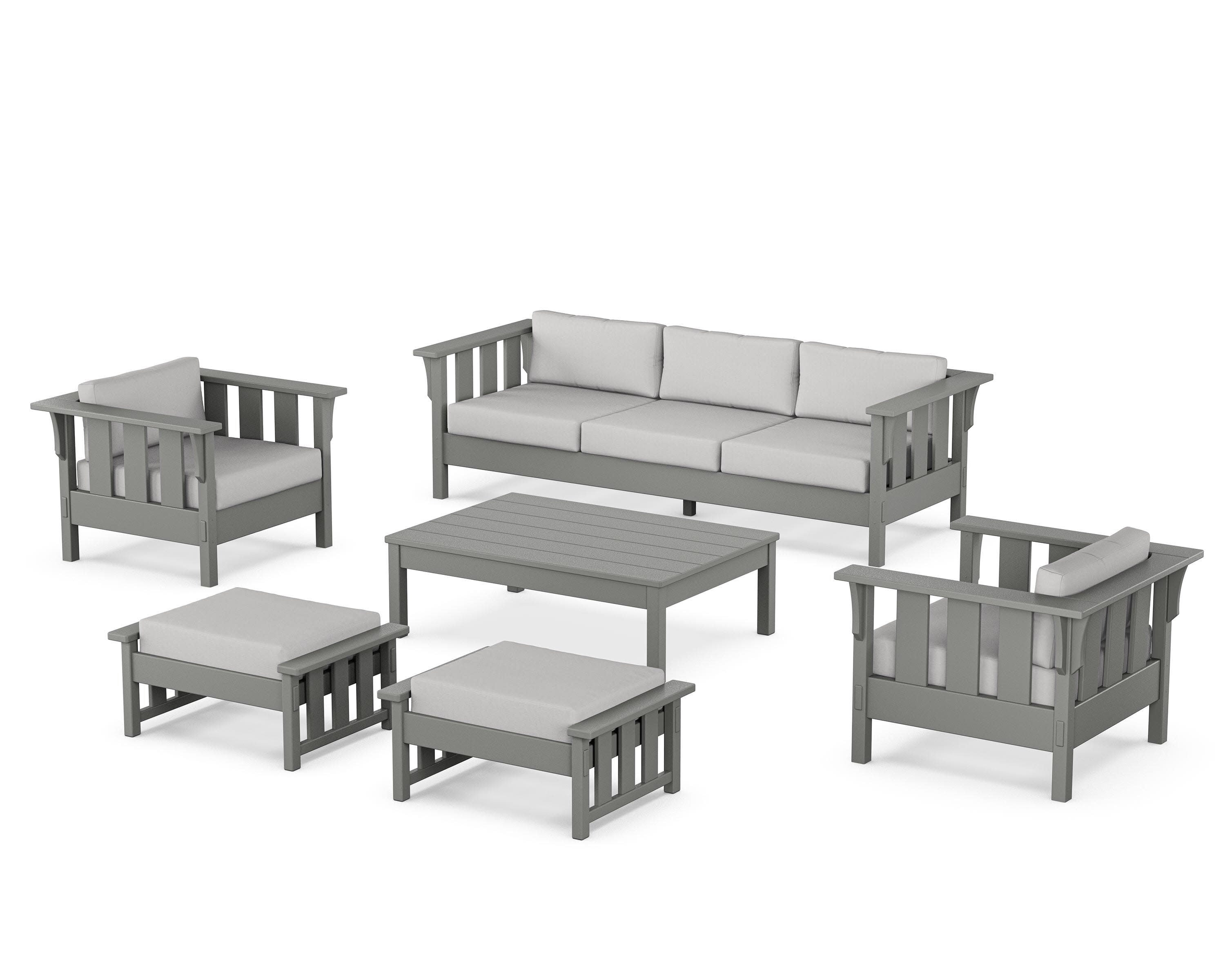 Acadia 6-Piece Lounge Sofa Set in Slate Grey / Diamond in the Rough