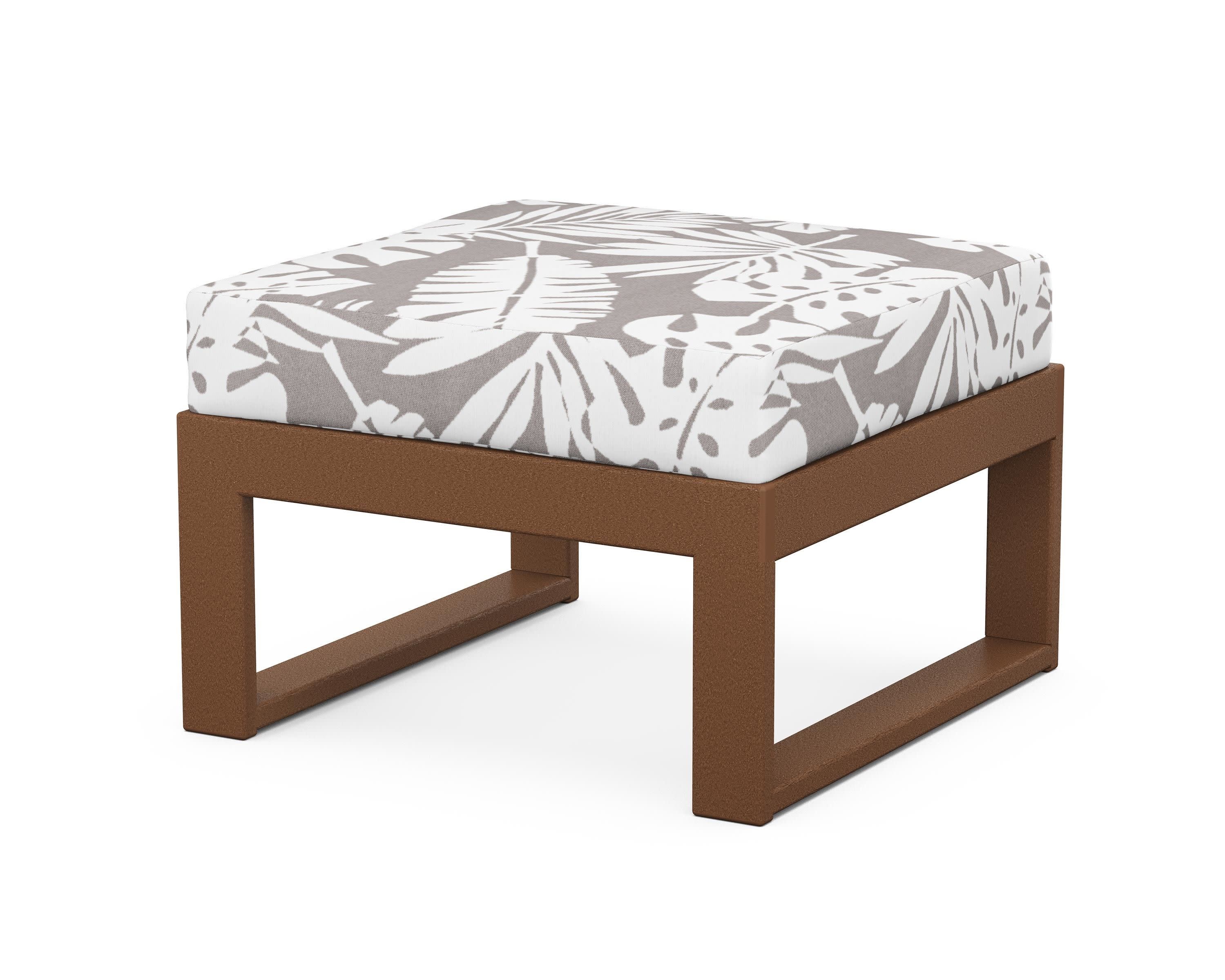Modular Ottoman - Modern in Teak / Leaf Grey Mist