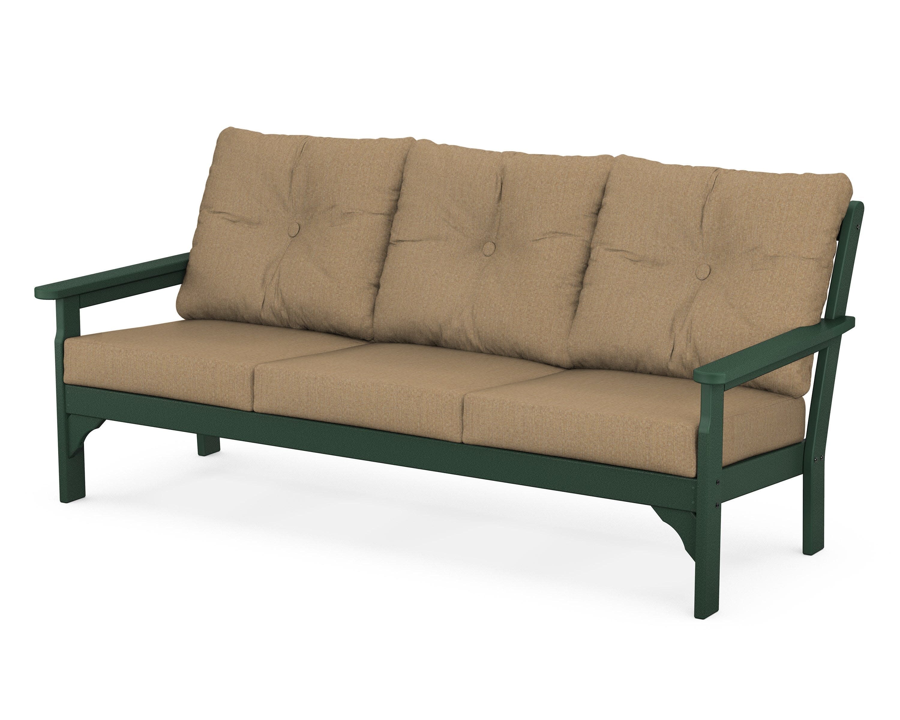 Vineyard Deep Seating Sofa in Green / Sesame