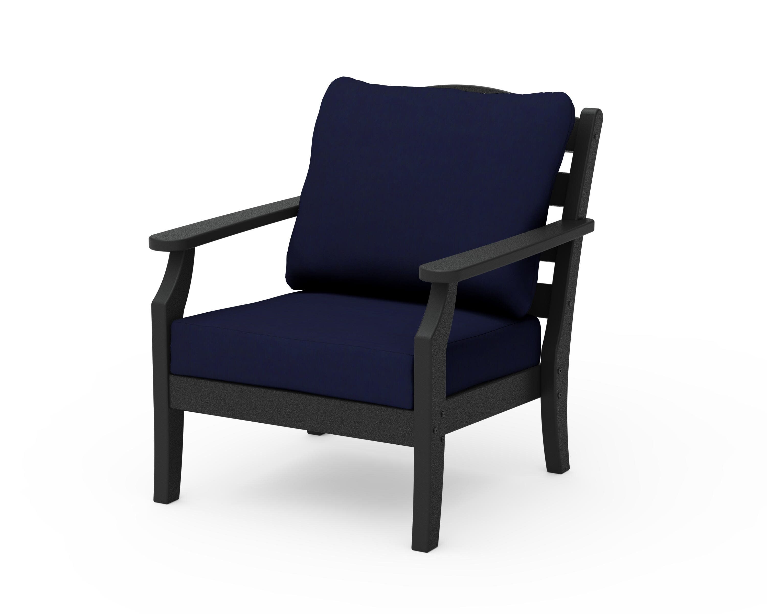 Savannah Deep Seating Chair in Black / Navy