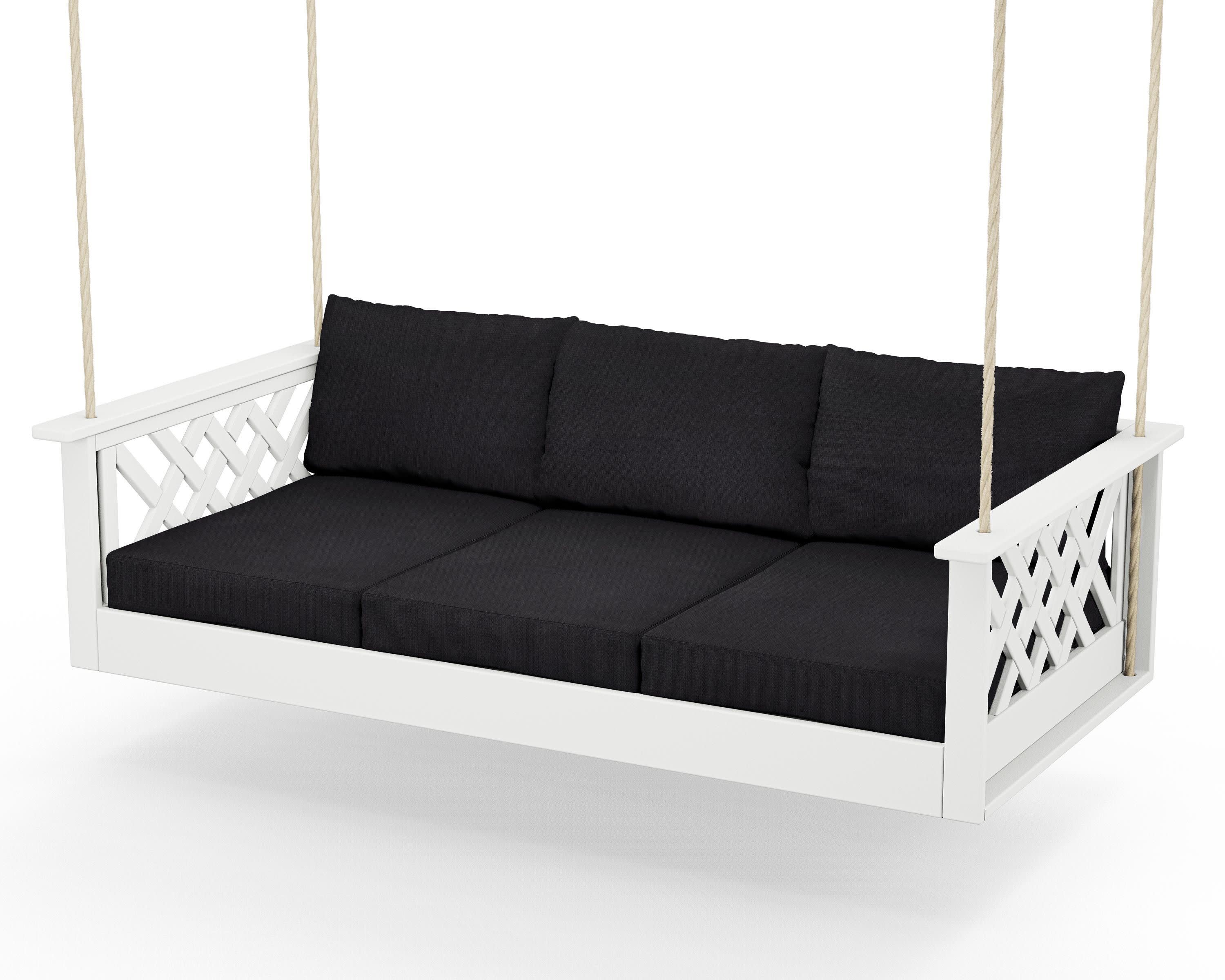 Wovendale Daybed Swing in White / Midnight Linen
