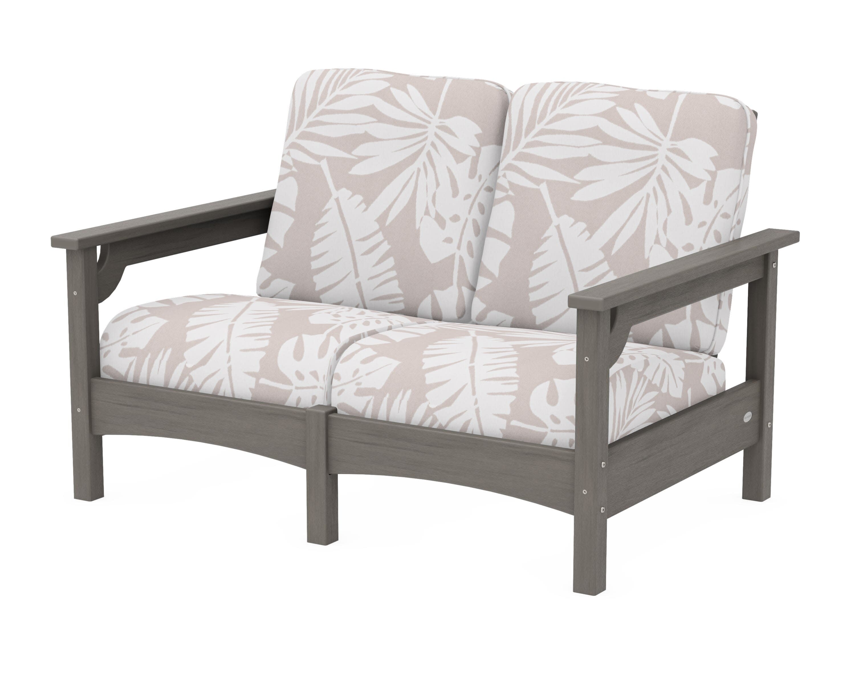 Club Loveseat in Driftwood / Leaf Dune Burlap