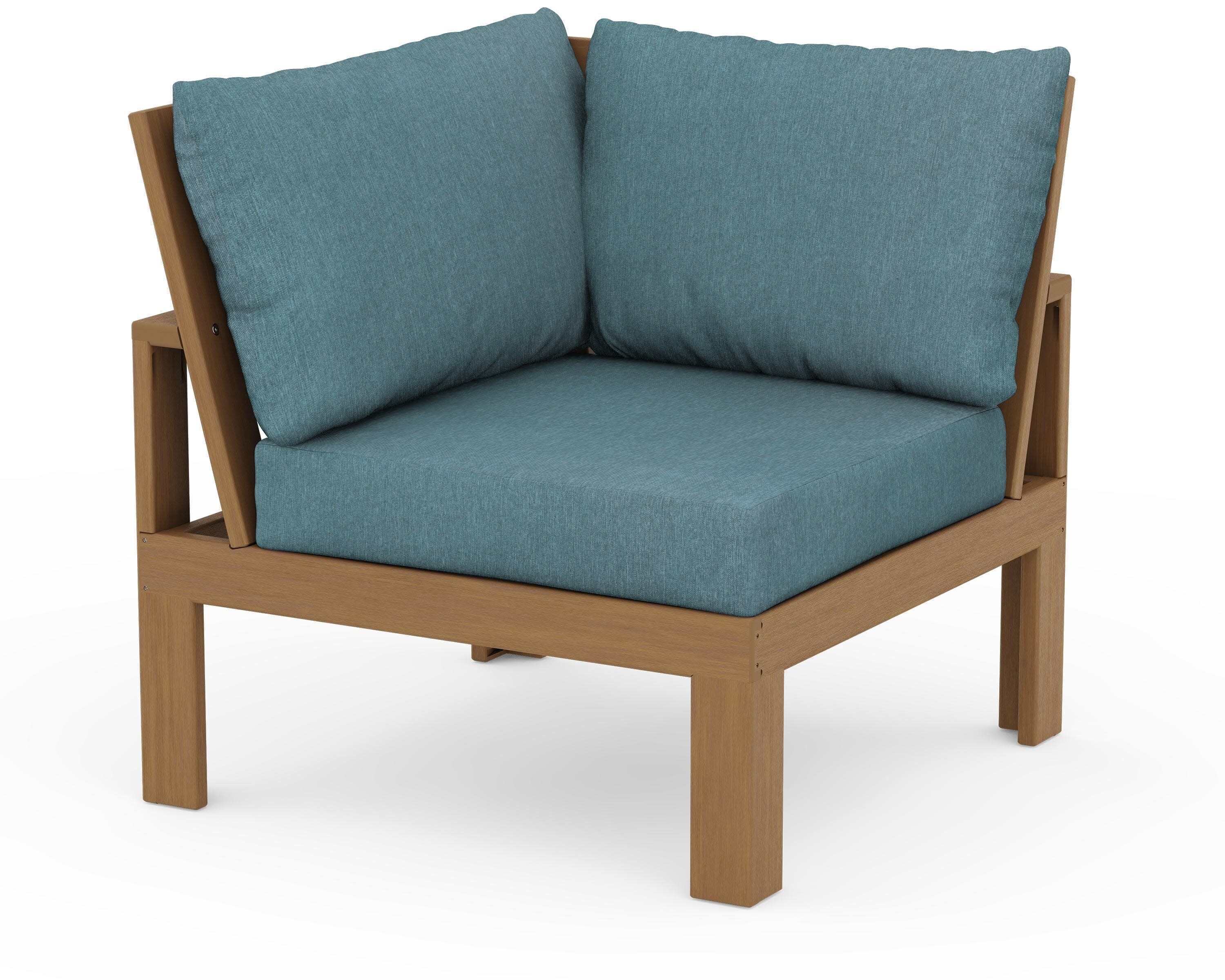 Modular Corner Chair in Natural / Ocean Teal