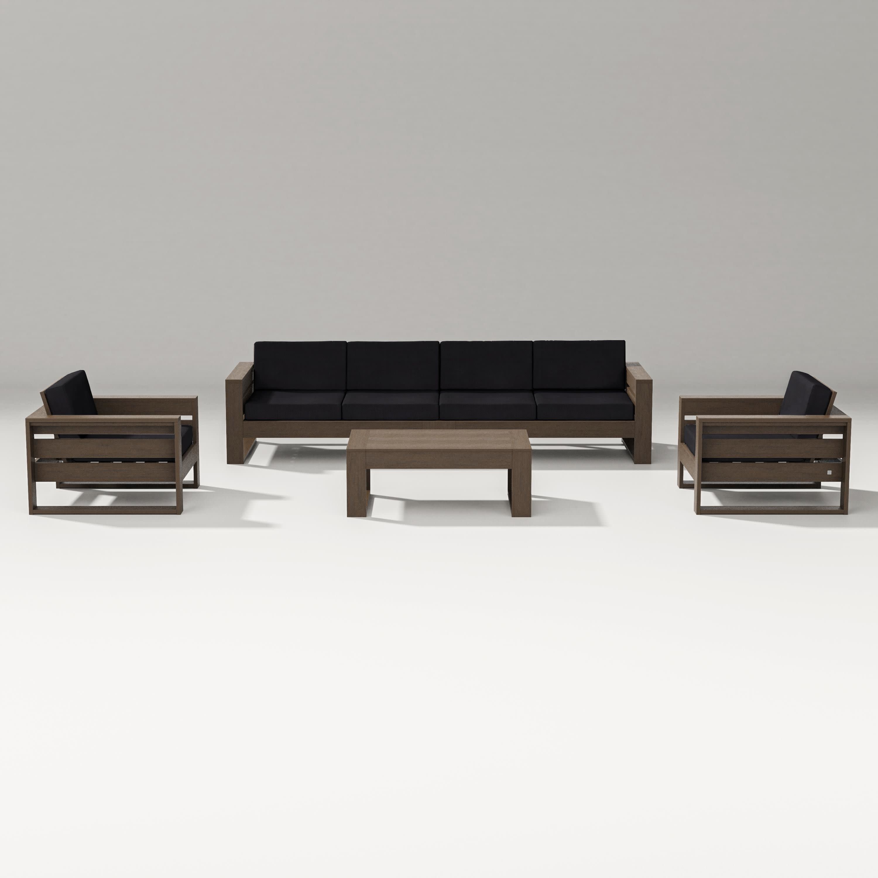 Latitude 5-Piece Lounge Sofa Set in Kona / Midnight Linen