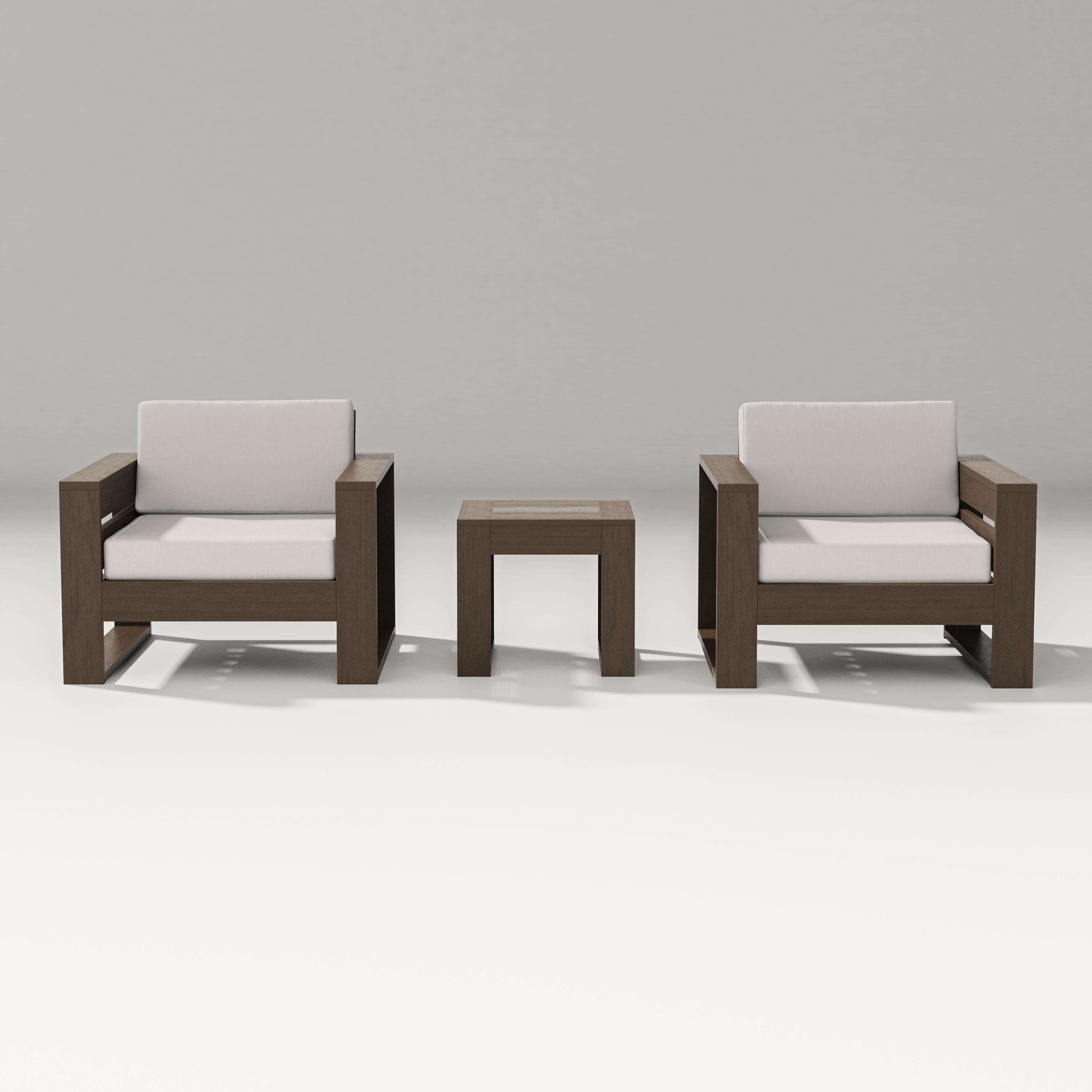 Latitude 3-Piece Lounge Chair Set in Kona / Cast Ash
