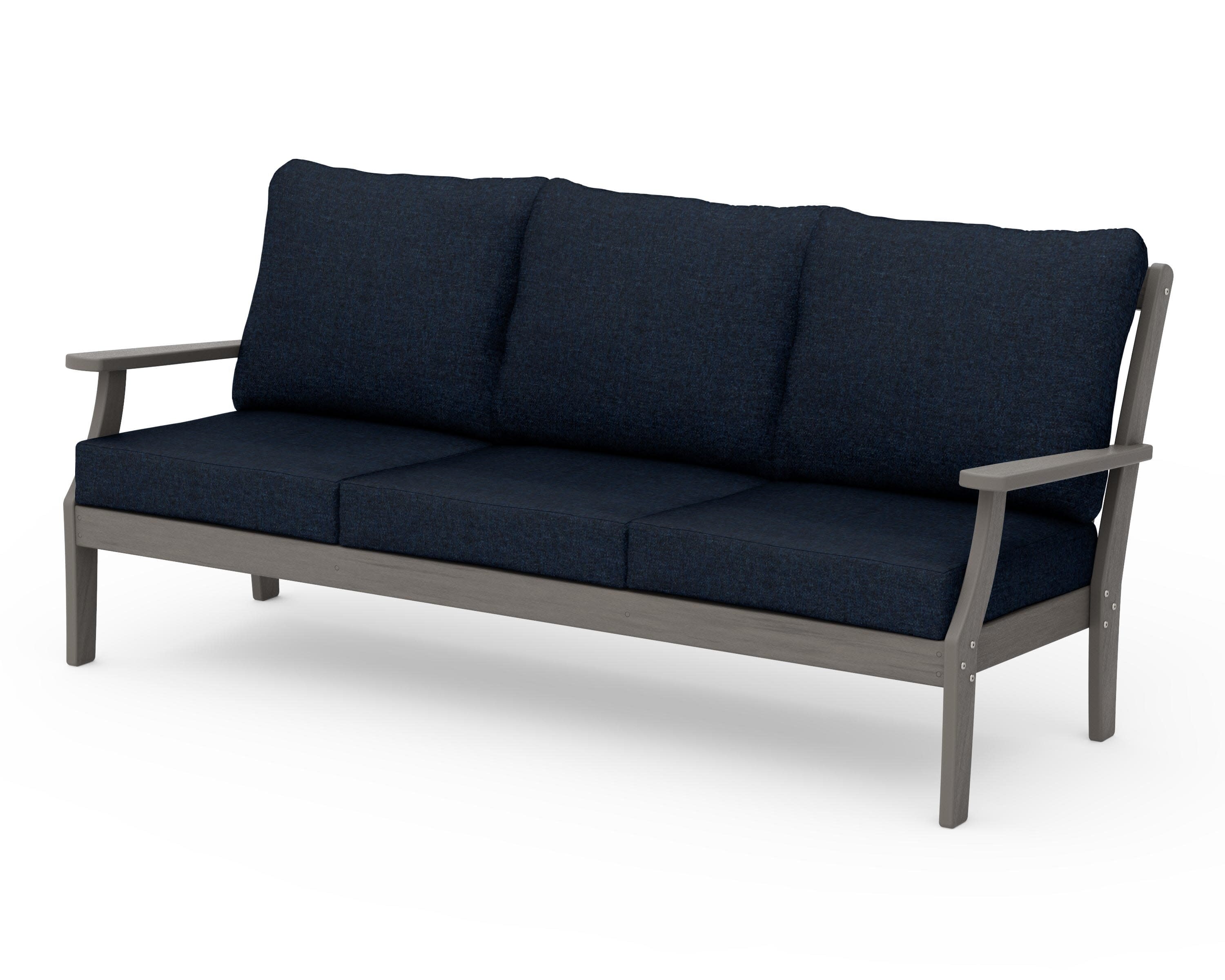 Braxton Deep Seating Sofa in Driftwood / Marine Indigo