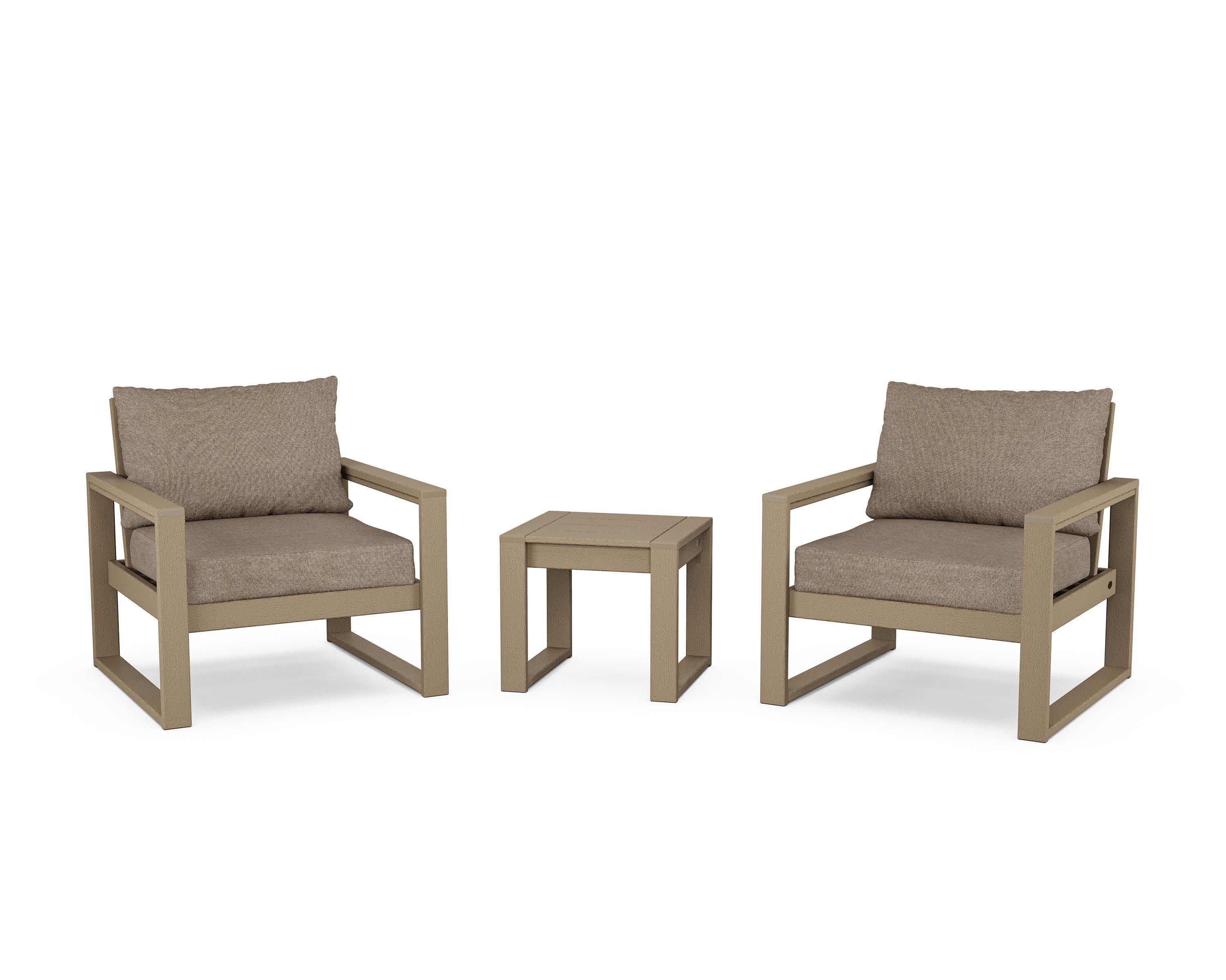 EDGE Sectional 3-Piece Deep Seating Set in Vintage Sahara / Spiced Burlap