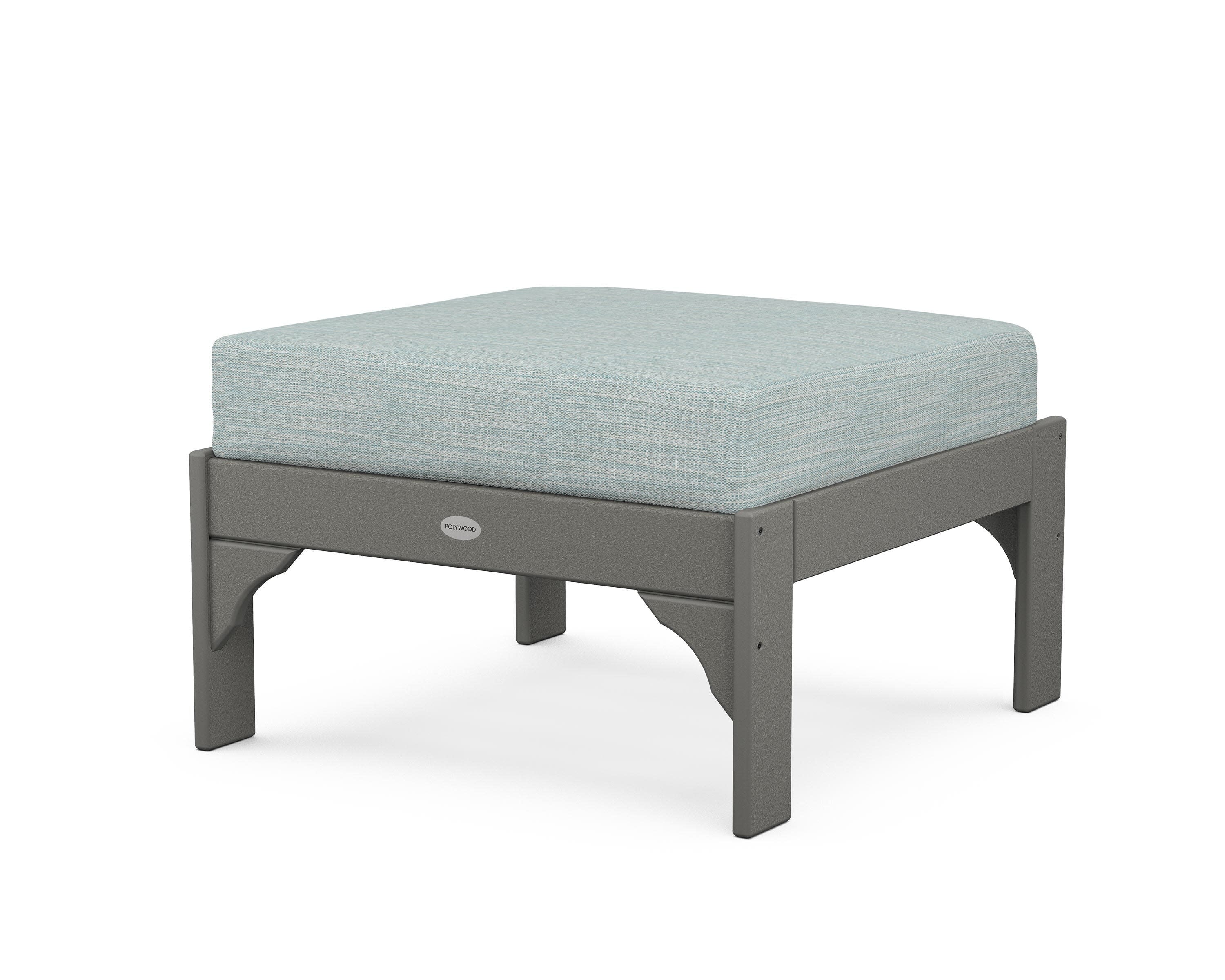 Vineyard Deep Seating Ottoman in Slate Grey / Soothe Mist