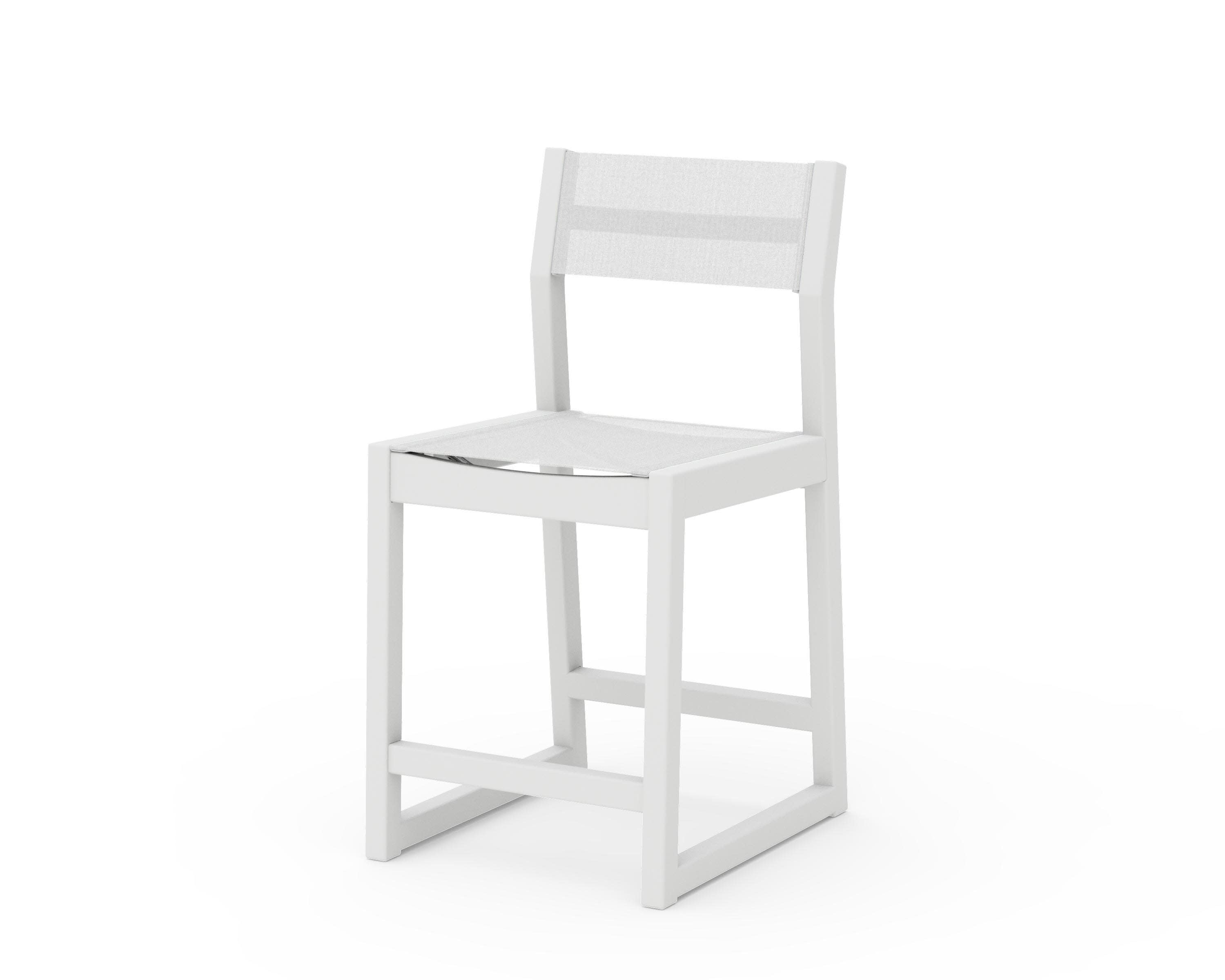 EDGE Sling Counter Side Chair in White / White Sling