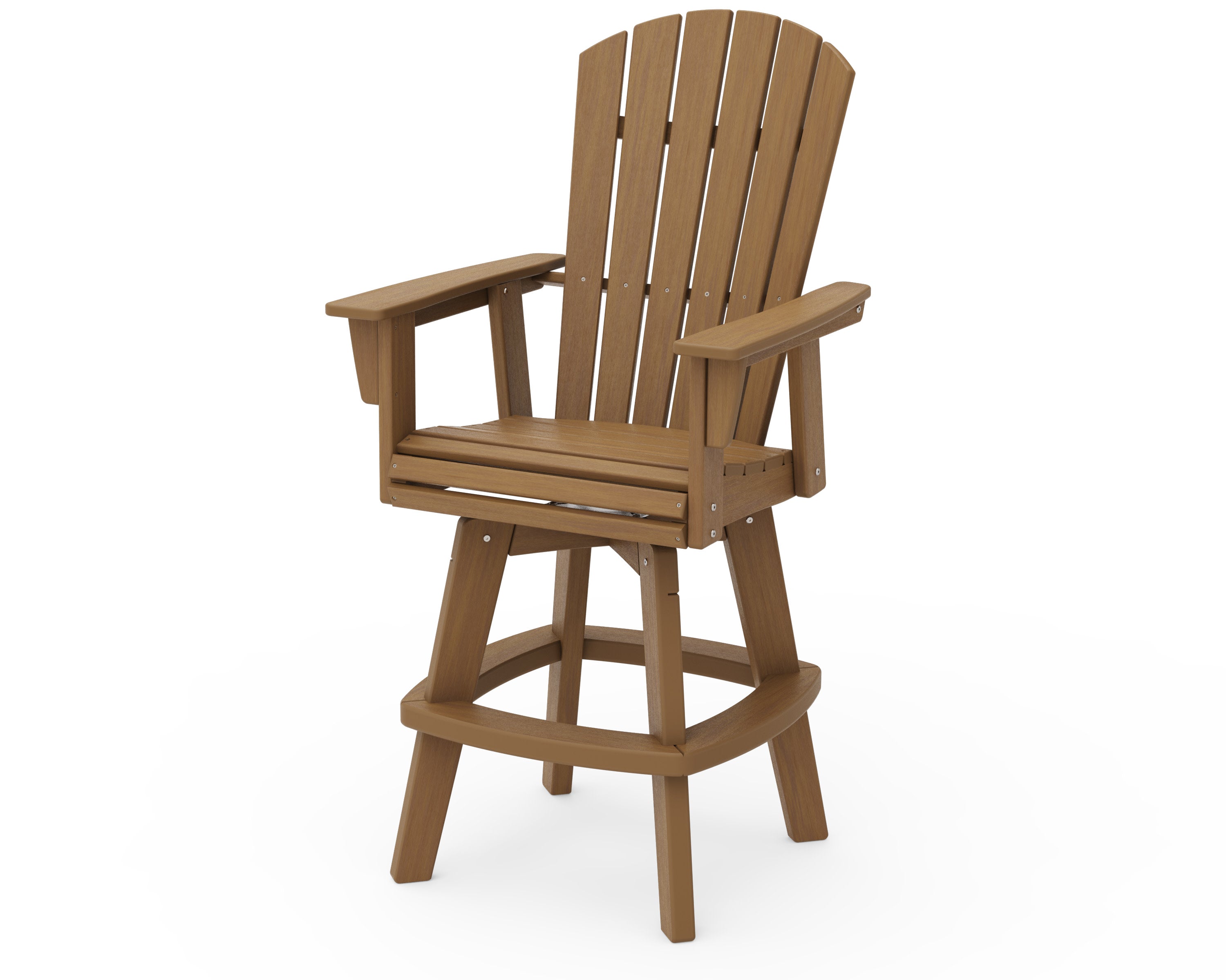 Nautical Curveback Adirondack Swivel Bar Chair in Natural