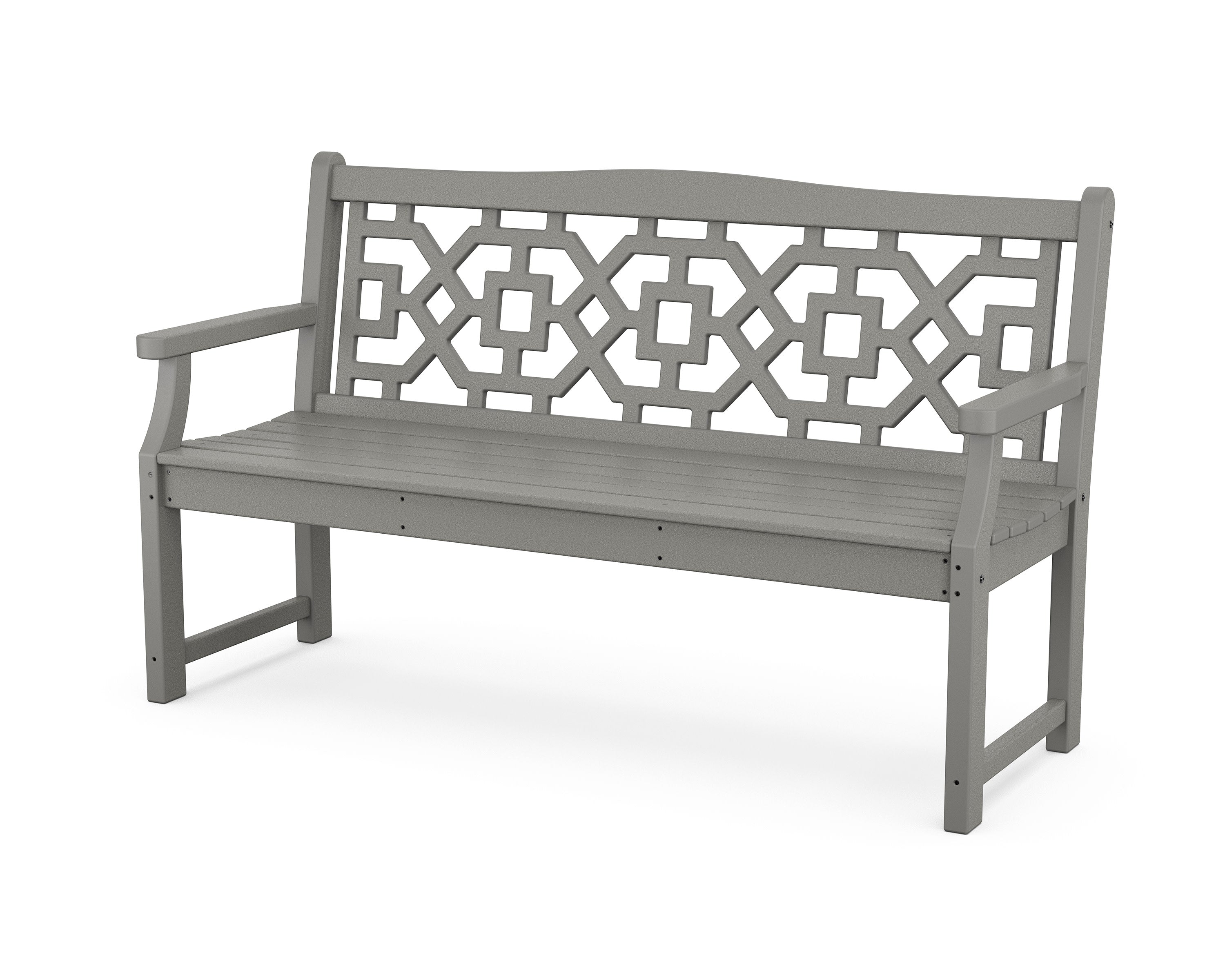Chinoiserie 60" Garden Bench in Slate Grey