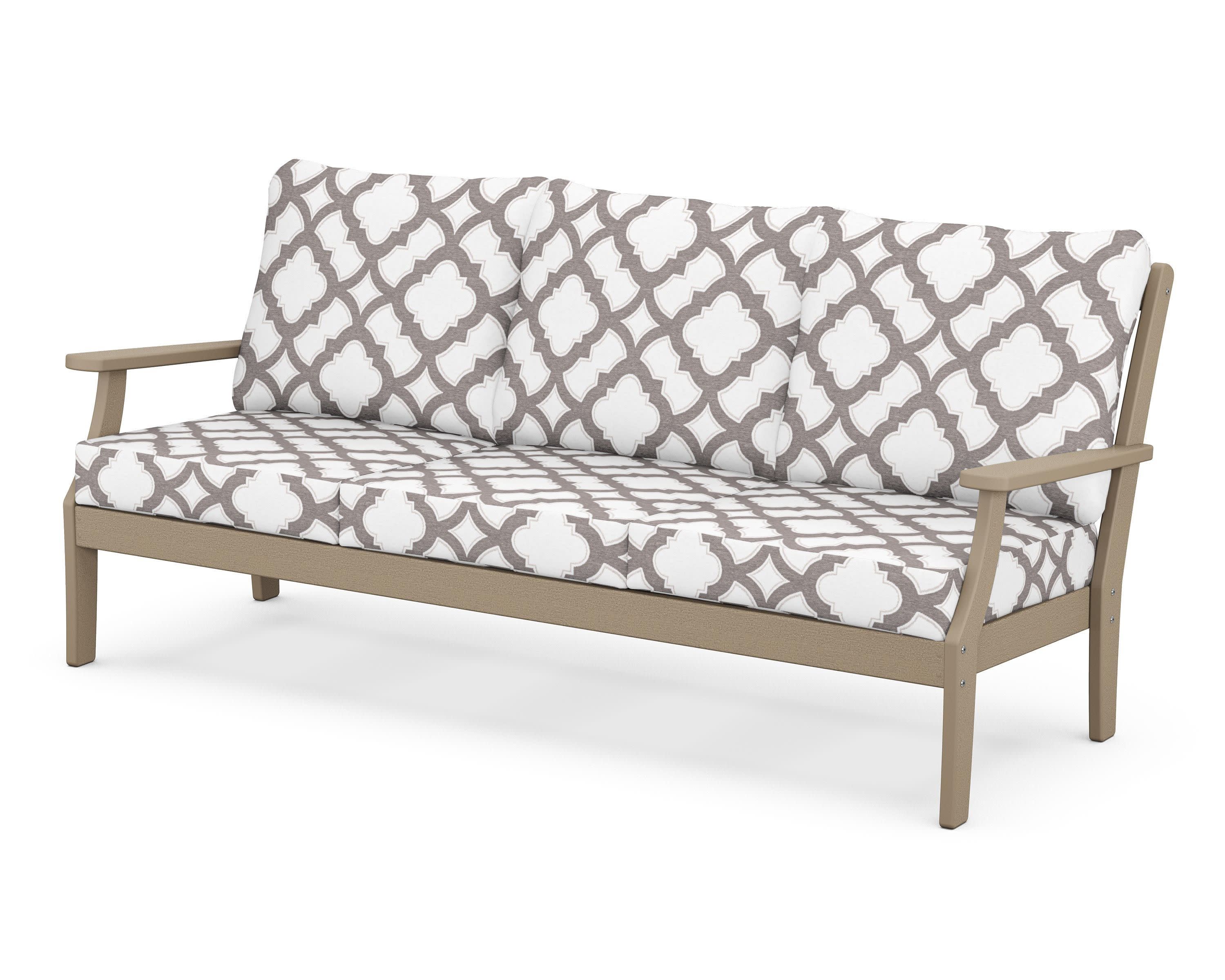 Braxton Deep Seating Sofa in Vintage Sahara / Trellis Grey Mist
