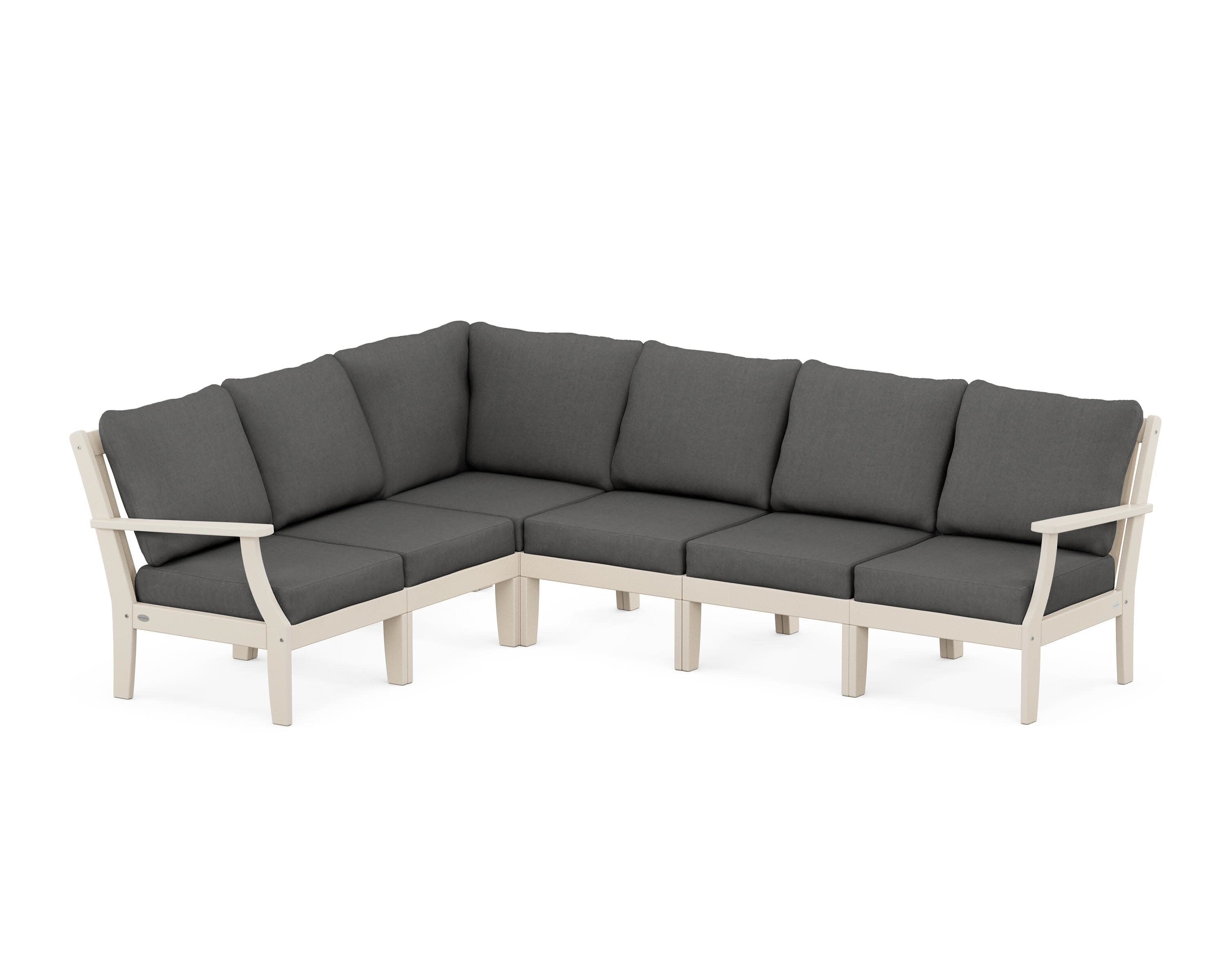Braxton Modular 6-Piece Deep Seating Set in Sand / Spectrum Carbon