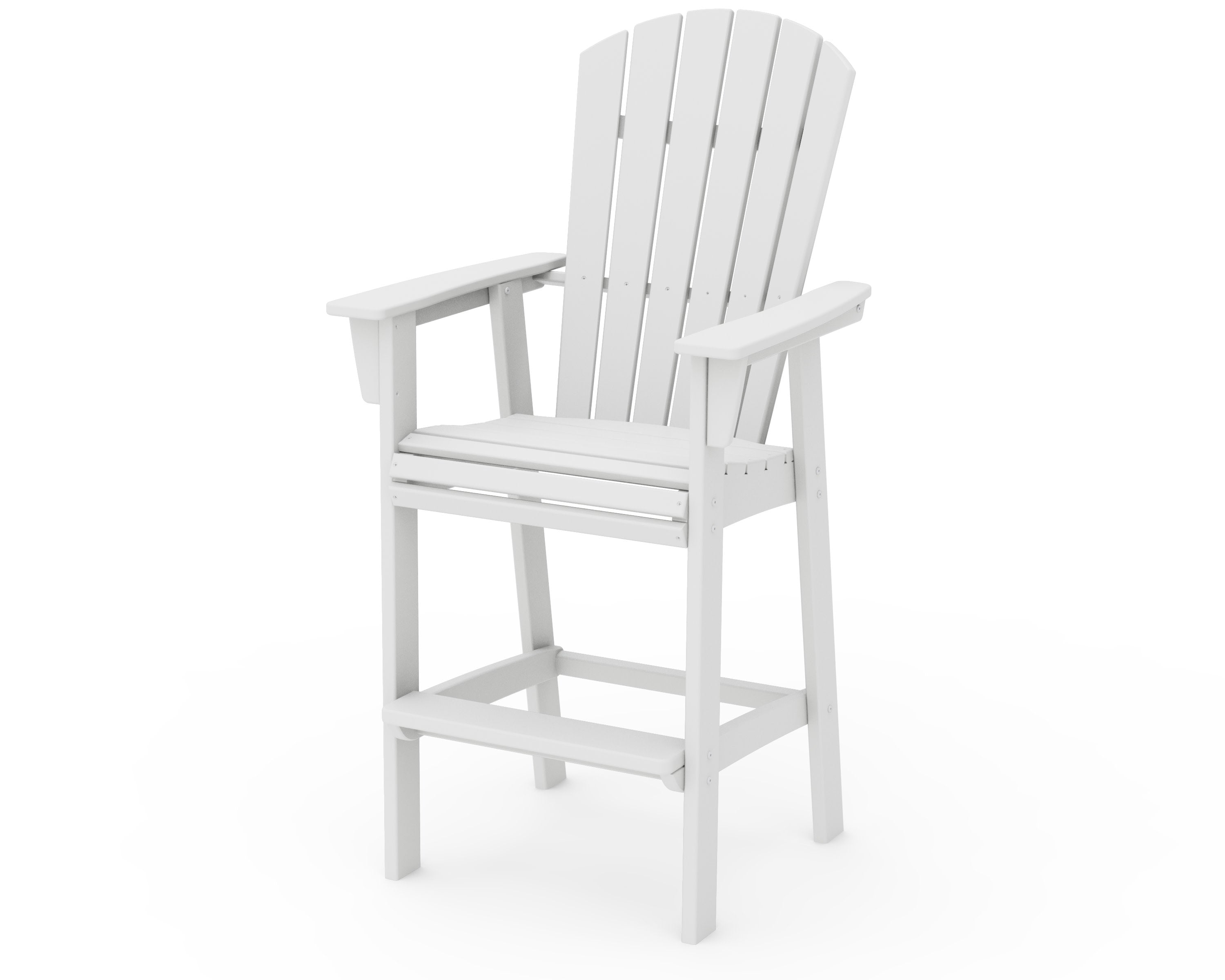 Nautical Curveback Adirondack Bar Chair in White
