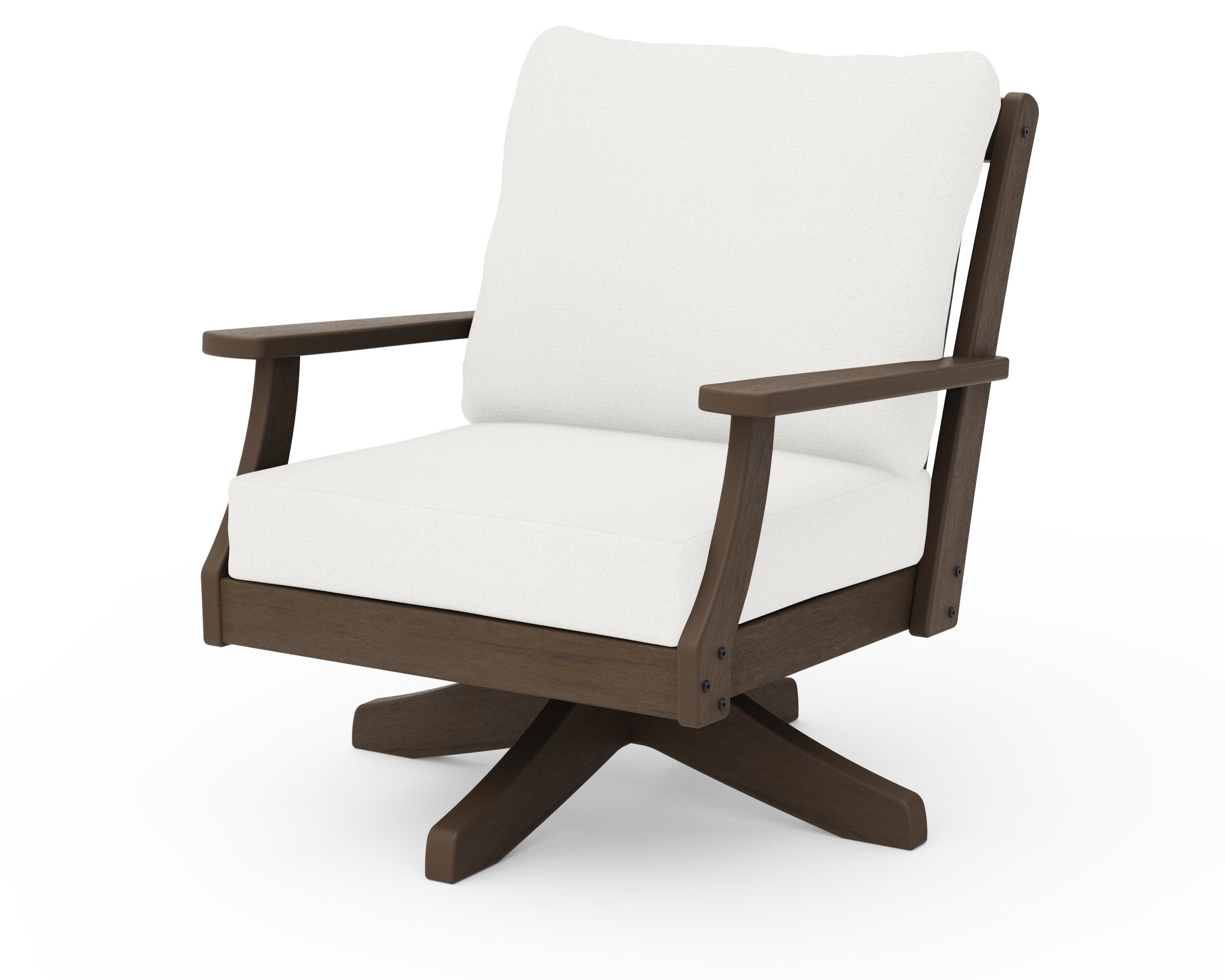 Braxton Deep Seating Swivel Chair in Kona / Natural Linen