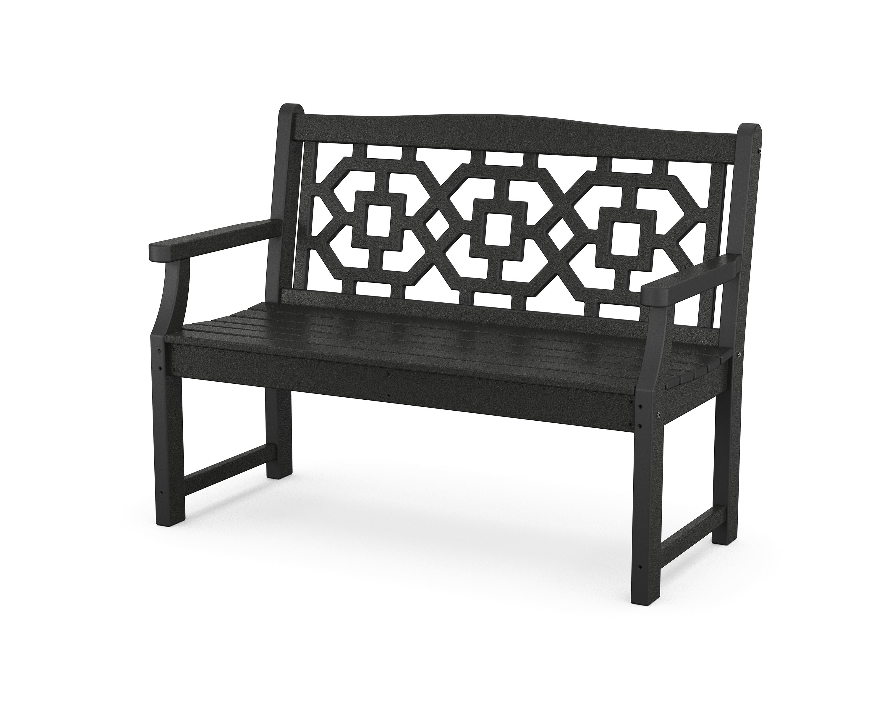 Chinoiserie 48" Garden Bench in Black
