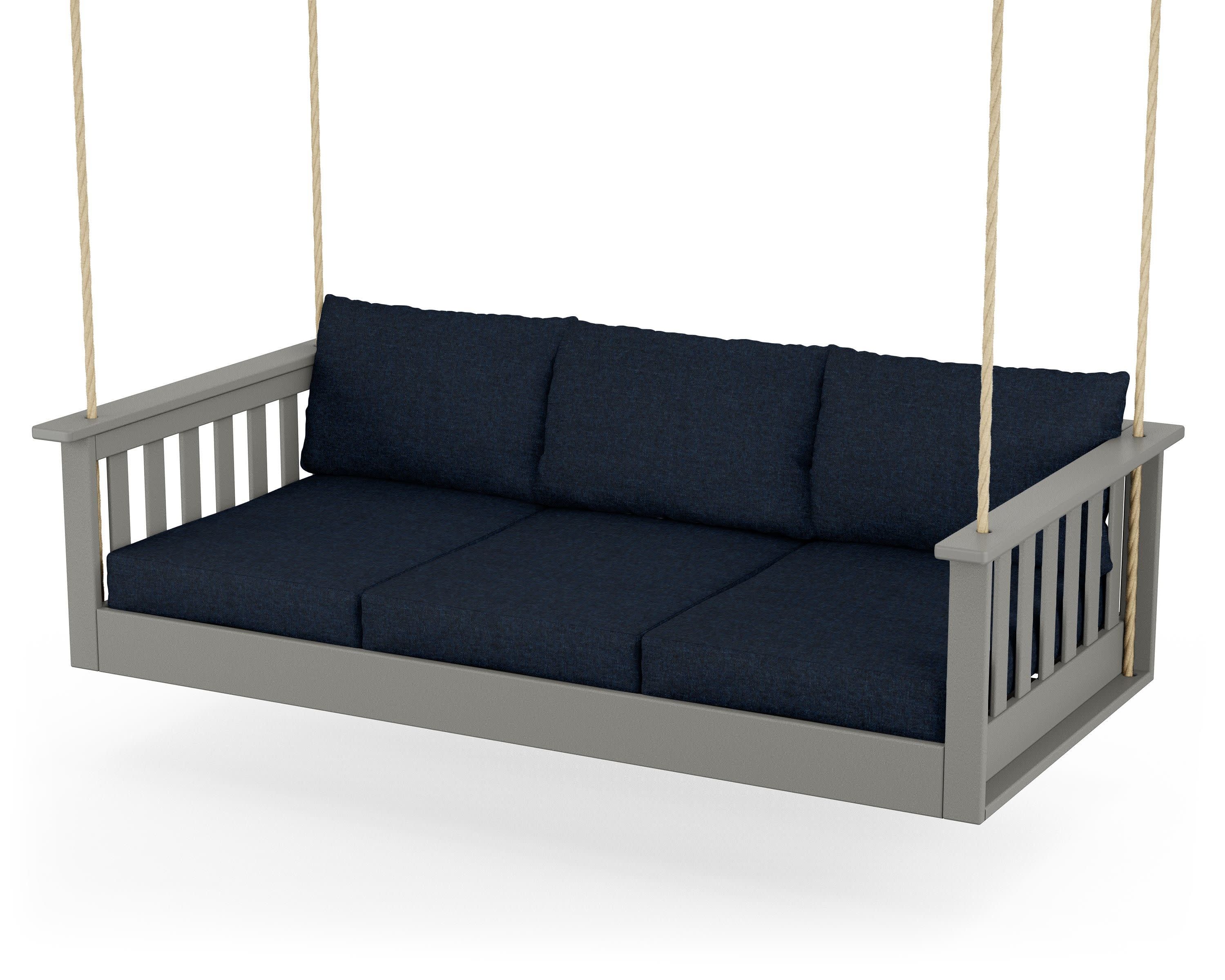 Vineyard Daybed Swing in Slate Grey / Marine Indigo