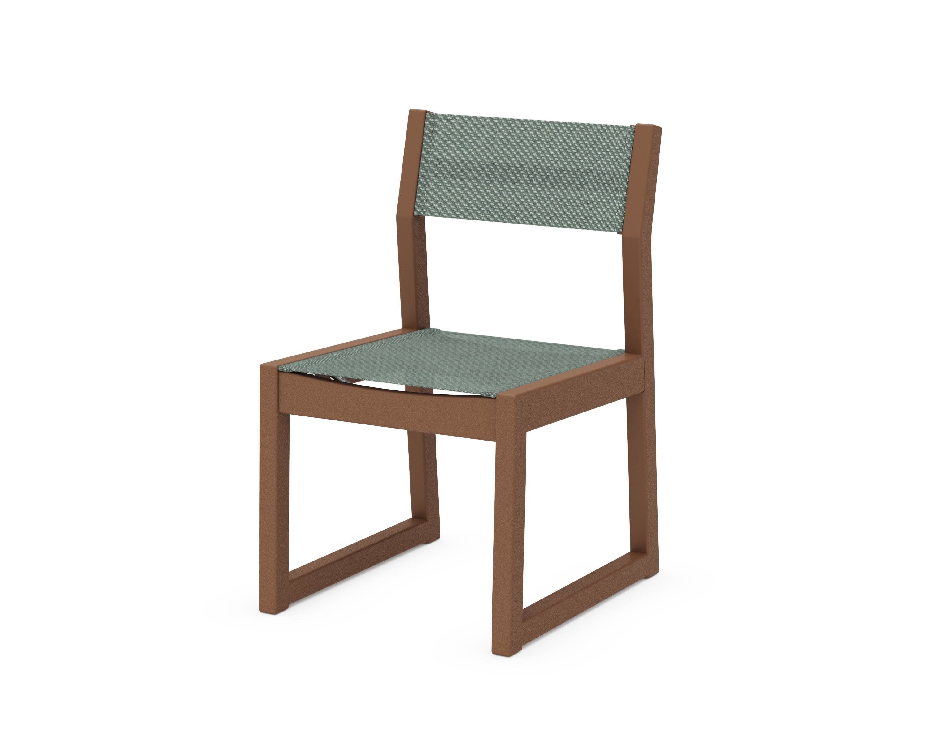 EDGE Sling Dining Side Chair in Teak / Dupioni Sea Mist Sling