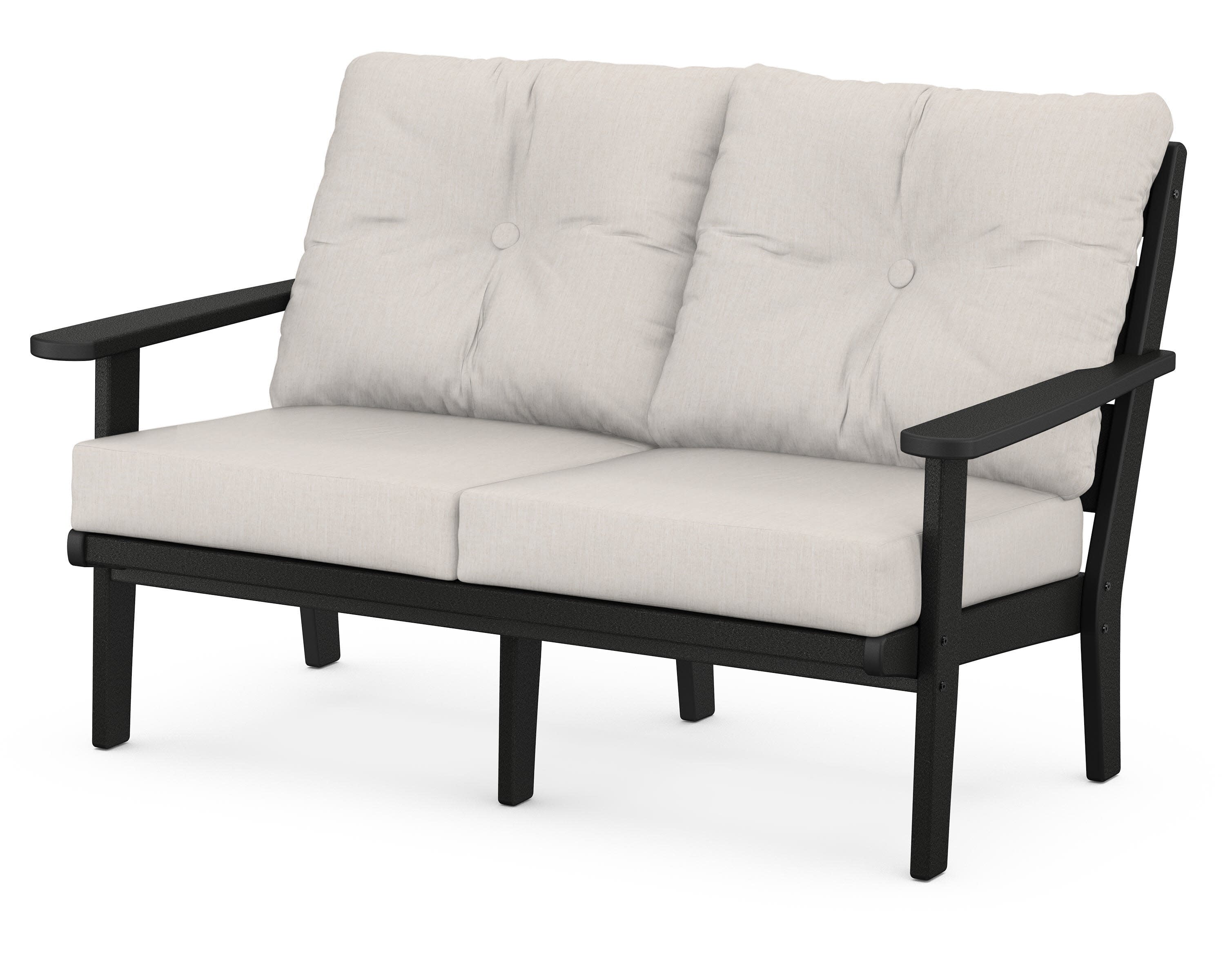 Lakeside Deep Seating Loveseat in Black / Cast Ash
