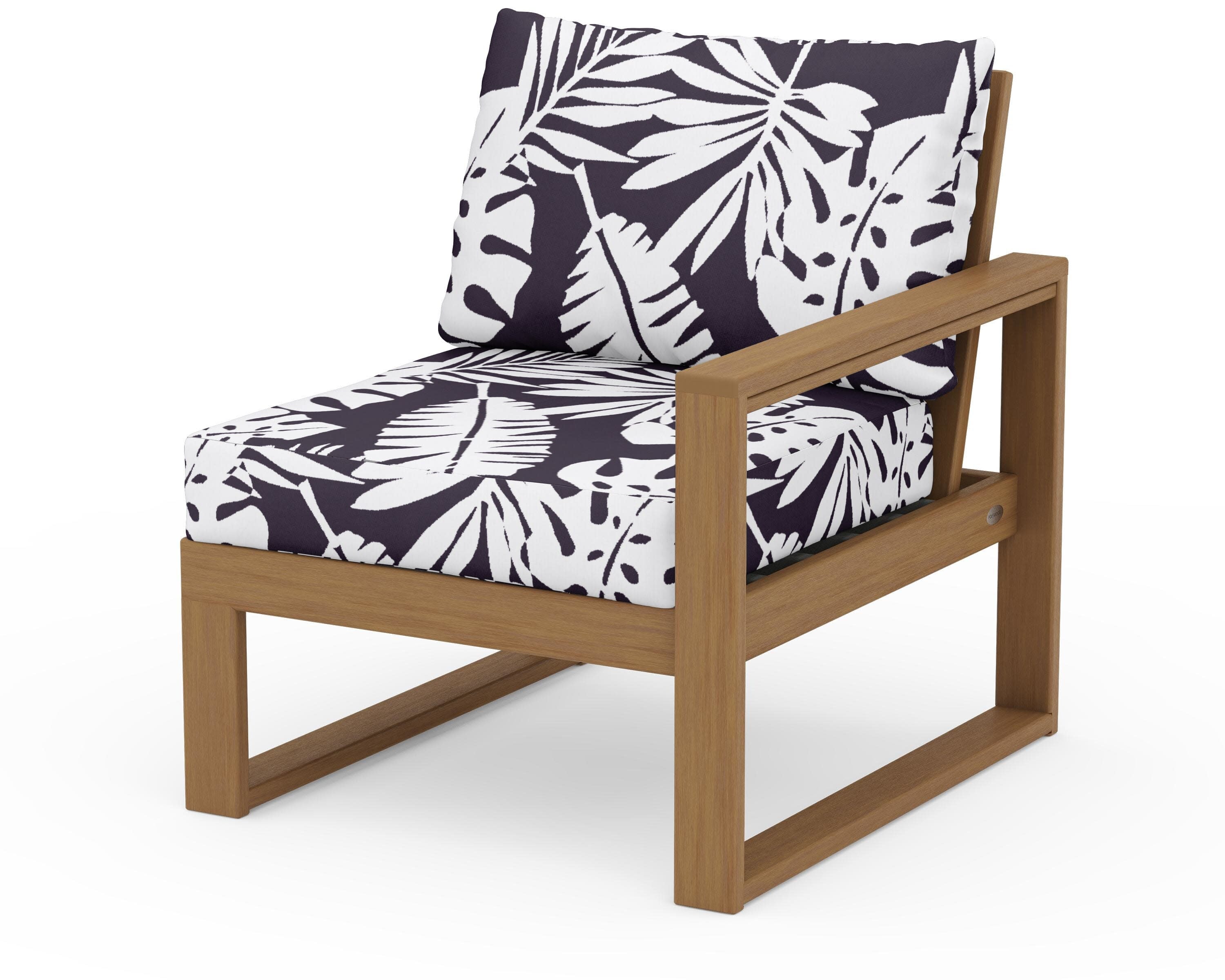 EDGE Modular Right Arm Chair in Natural / Leaf Navy