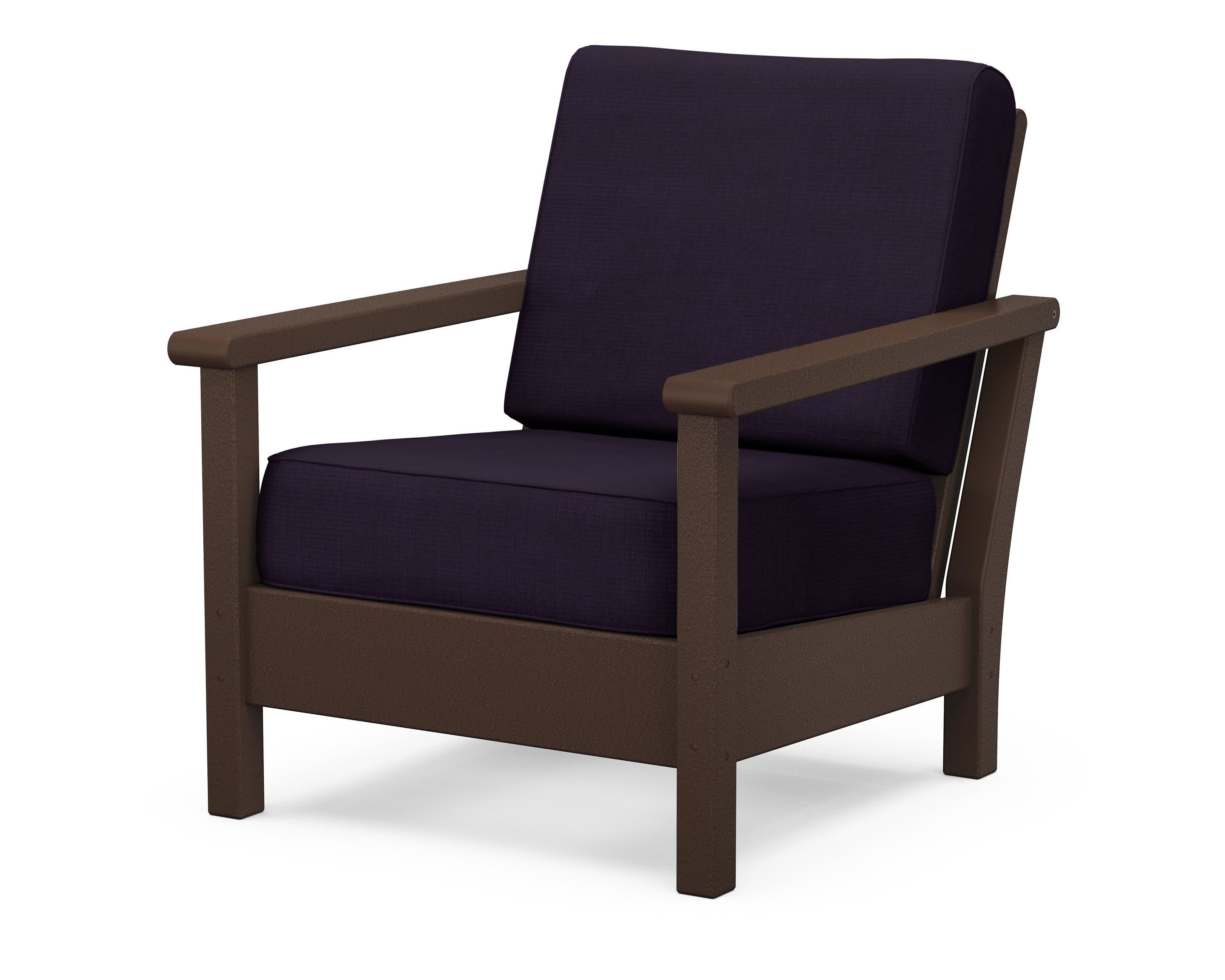 Harbour Deep Seating Chair in Mahogany / Navy Linen