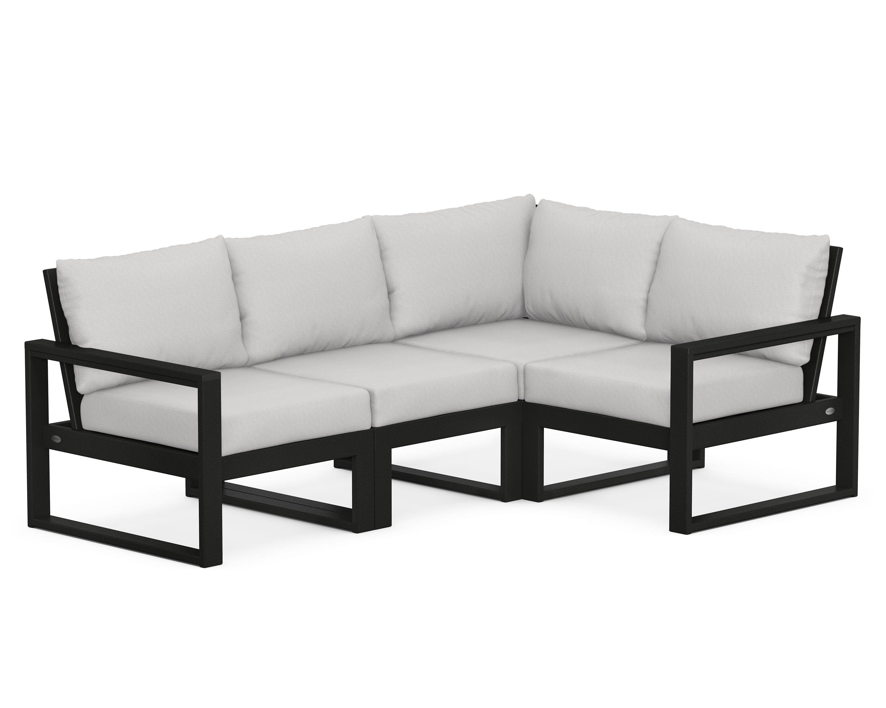 EDGE 4-Piece Modular Deep Seating Set in Black / Diamond in the Rough