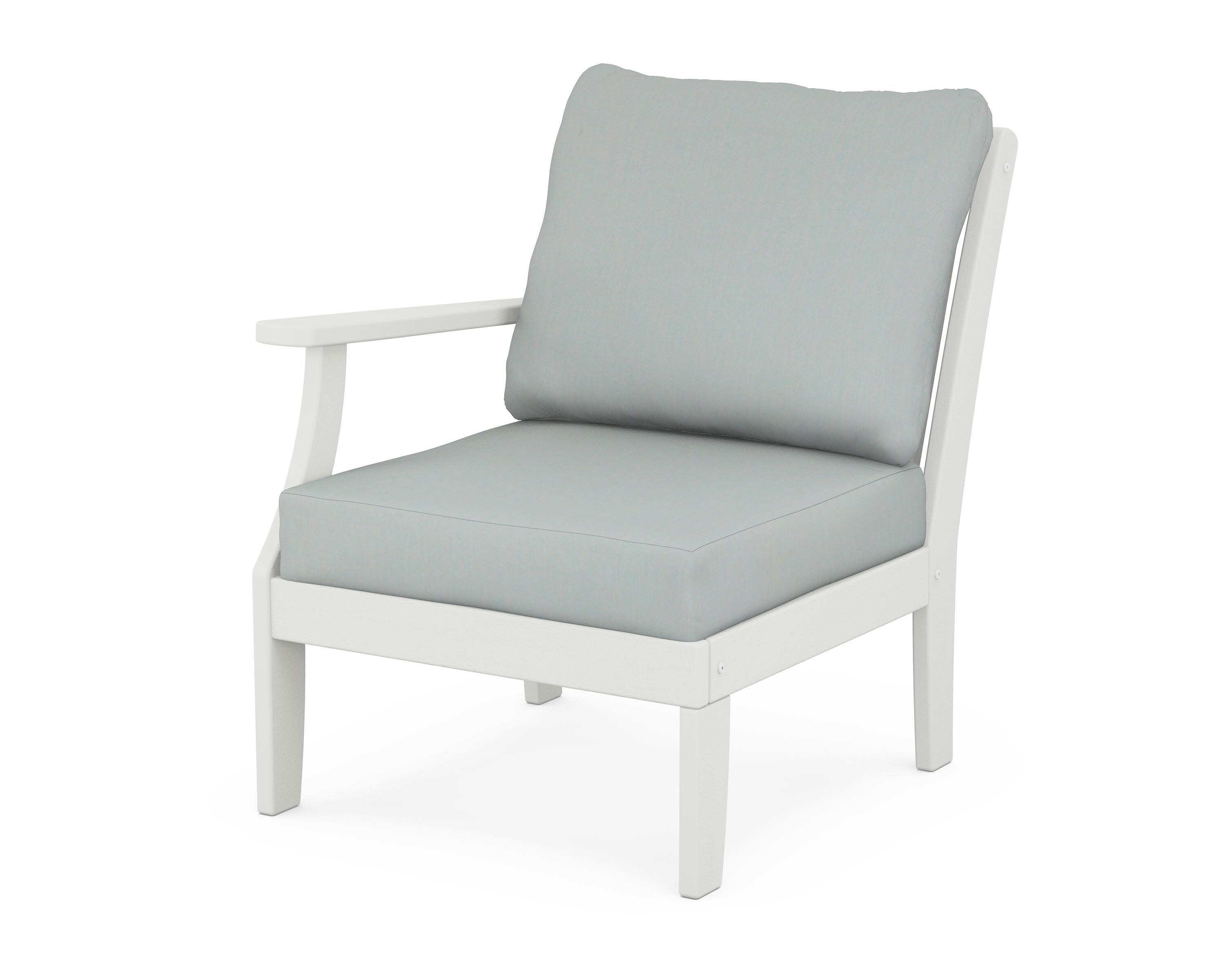 Braxton Modular Left Arm Chair in Vintage White / Spa