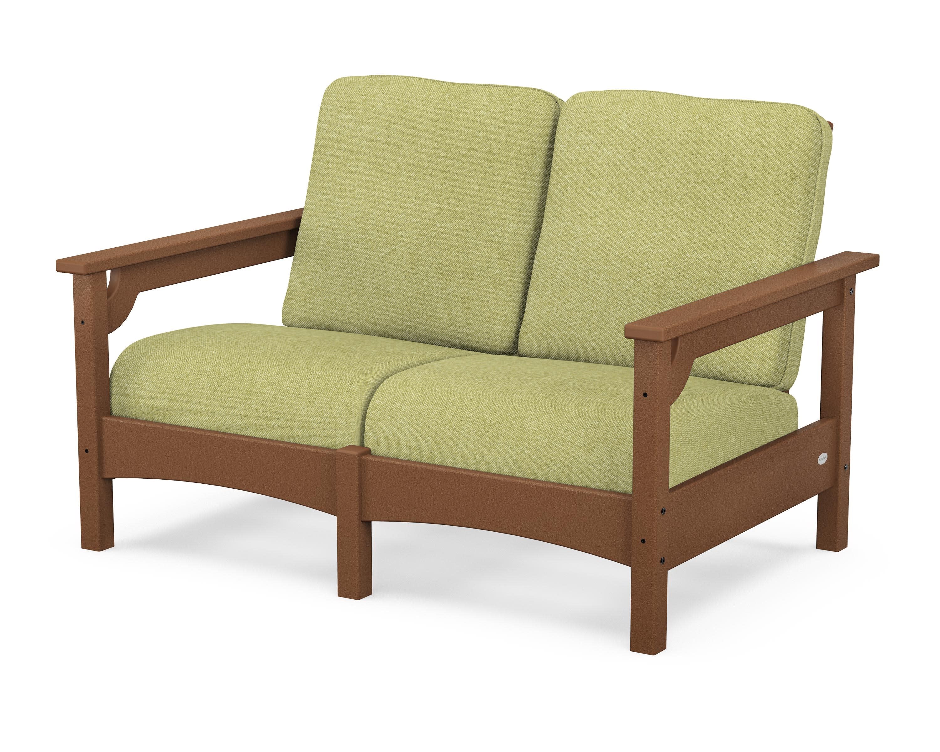 Club Loveseat in Teak / Chartreuse Boucle