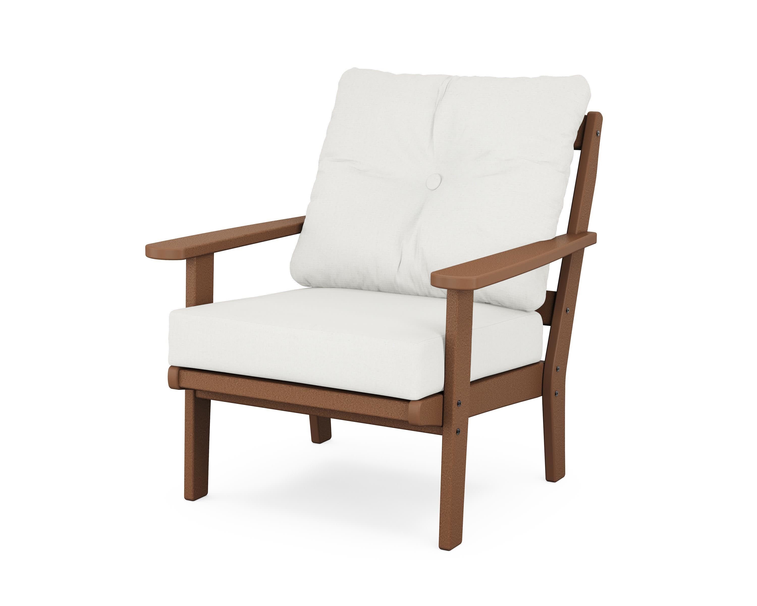 Mission Deep Seating Chair in Teak / Natural Linen