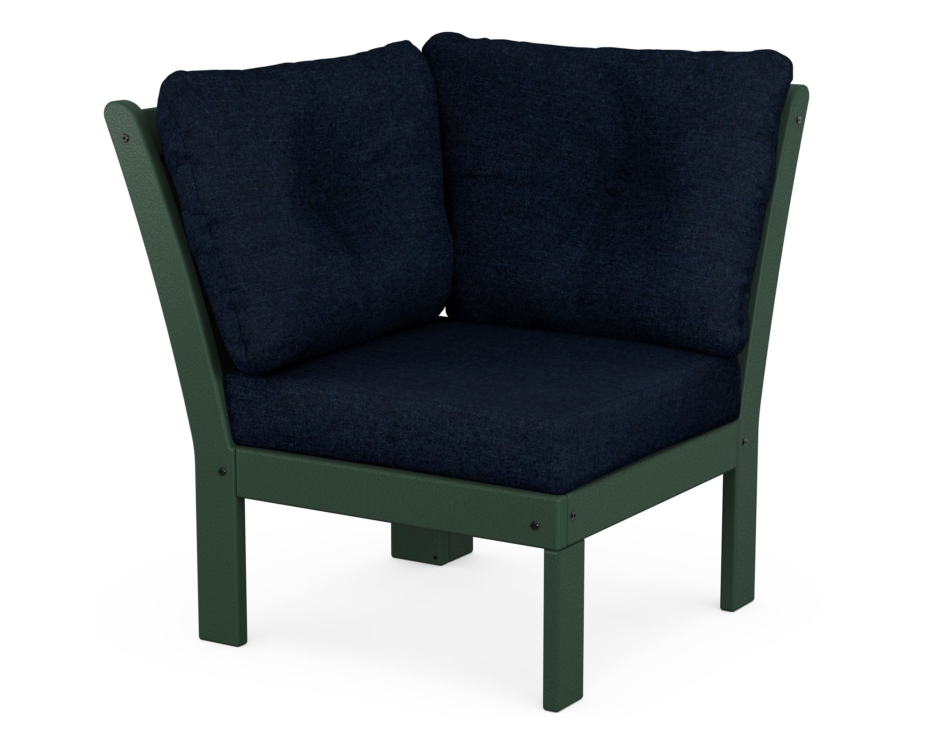 Vineyard Modular Corner Chair in Green / Marine Indigo